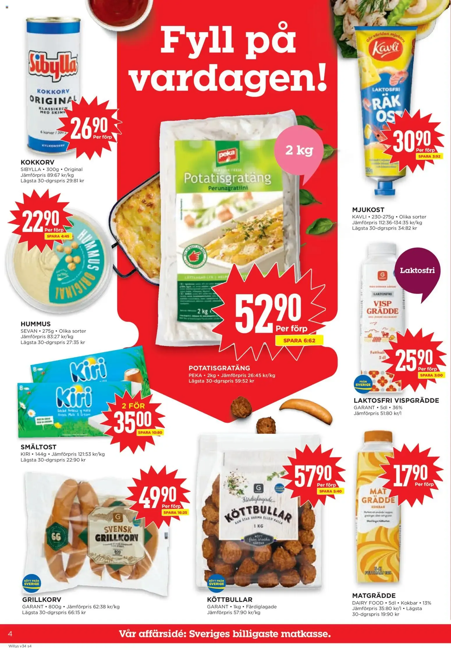 Willys erbjudanden från 17/08/2026 - 23/08/2026 > Reklamblad nuvarande rabatter från 17 augusti till 23 augusti 2026 - Reklamblad sidor 4