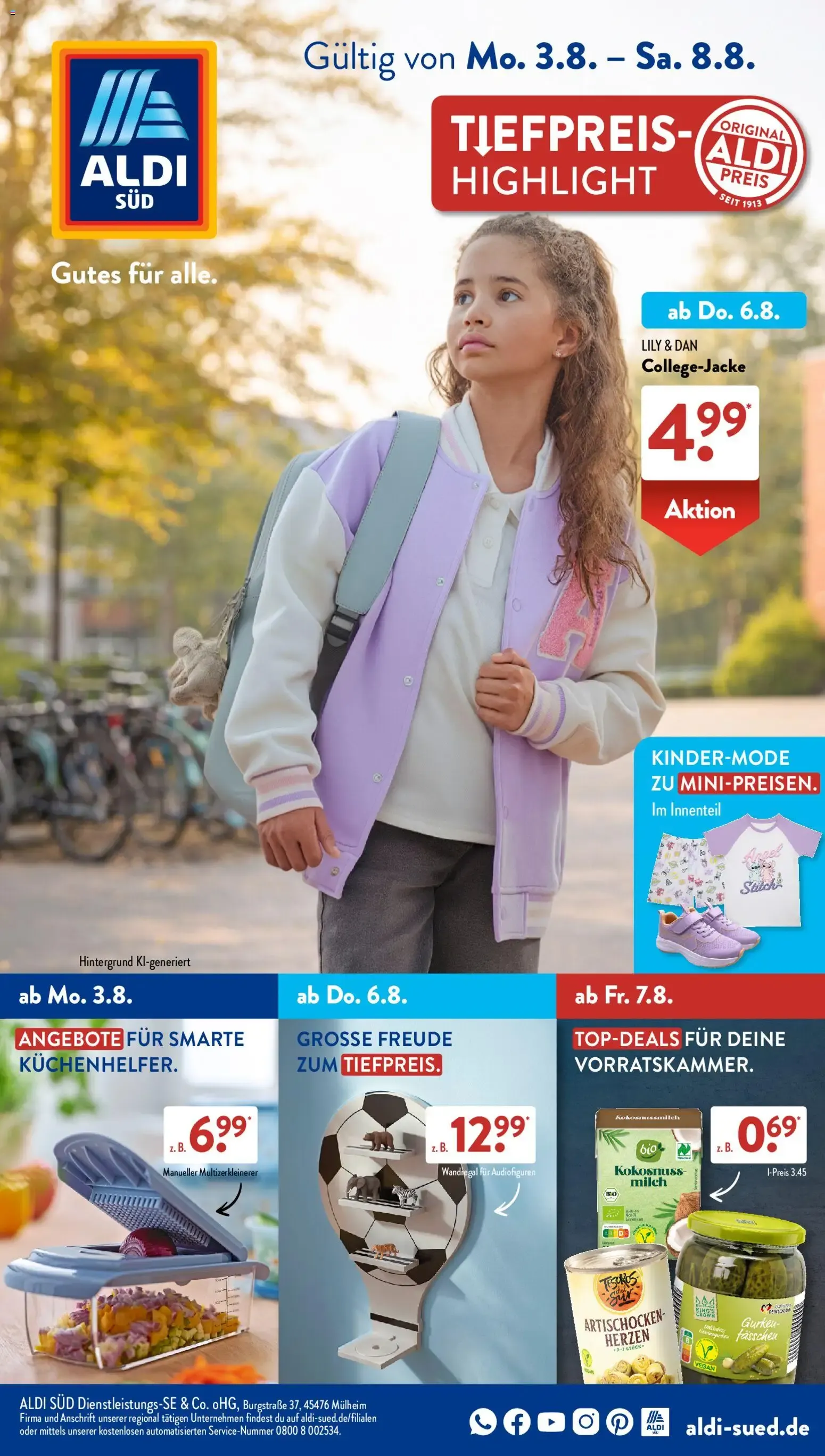 Aldi Süd Tiefpreis-Highlight von 3. August bis 8. August 2026 - Prospekt seite 1
