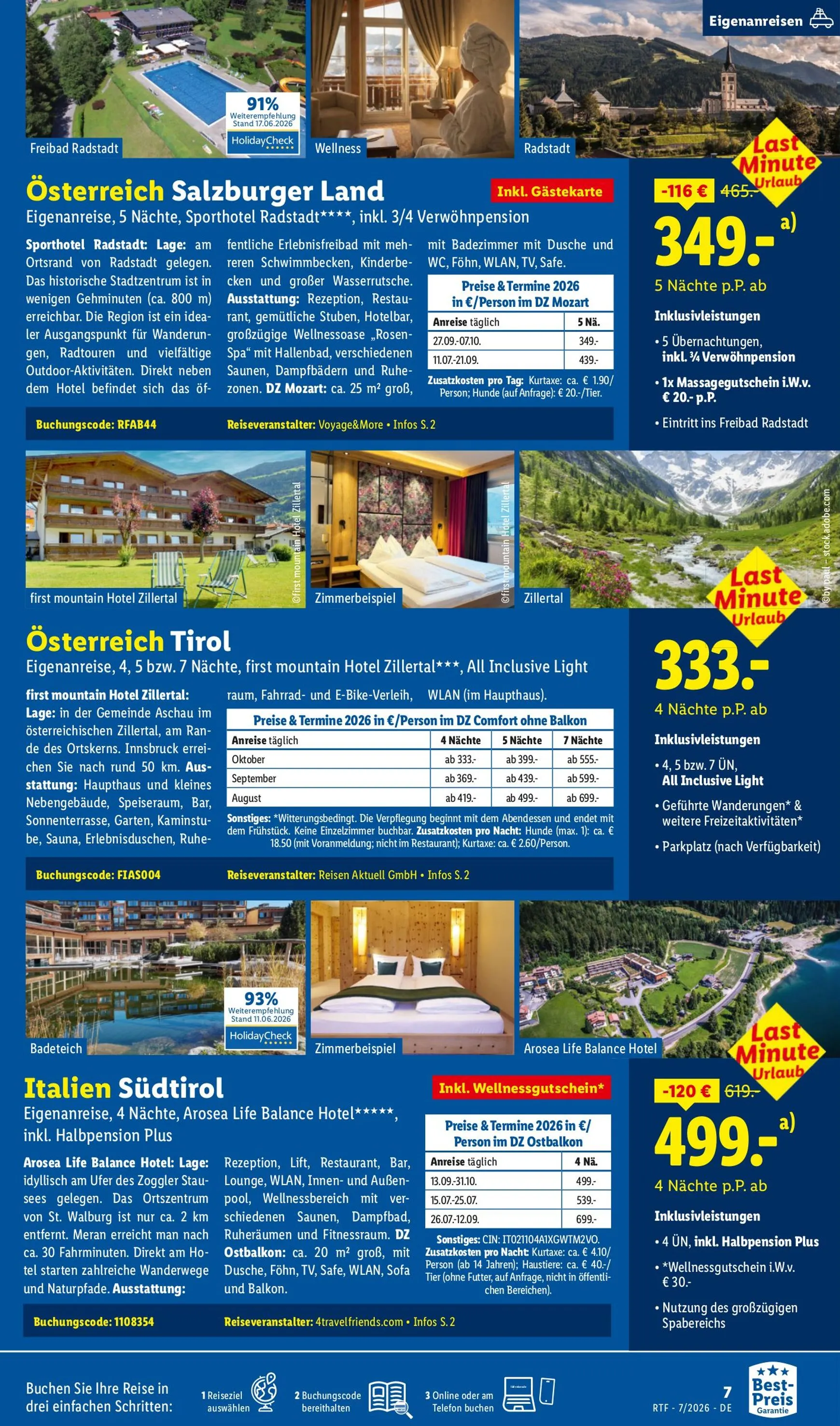 Auf die Berge, fertig, los. Last Minute Urlaub von 15. Juli bis 15. August 2026 - Prospekt seite 7