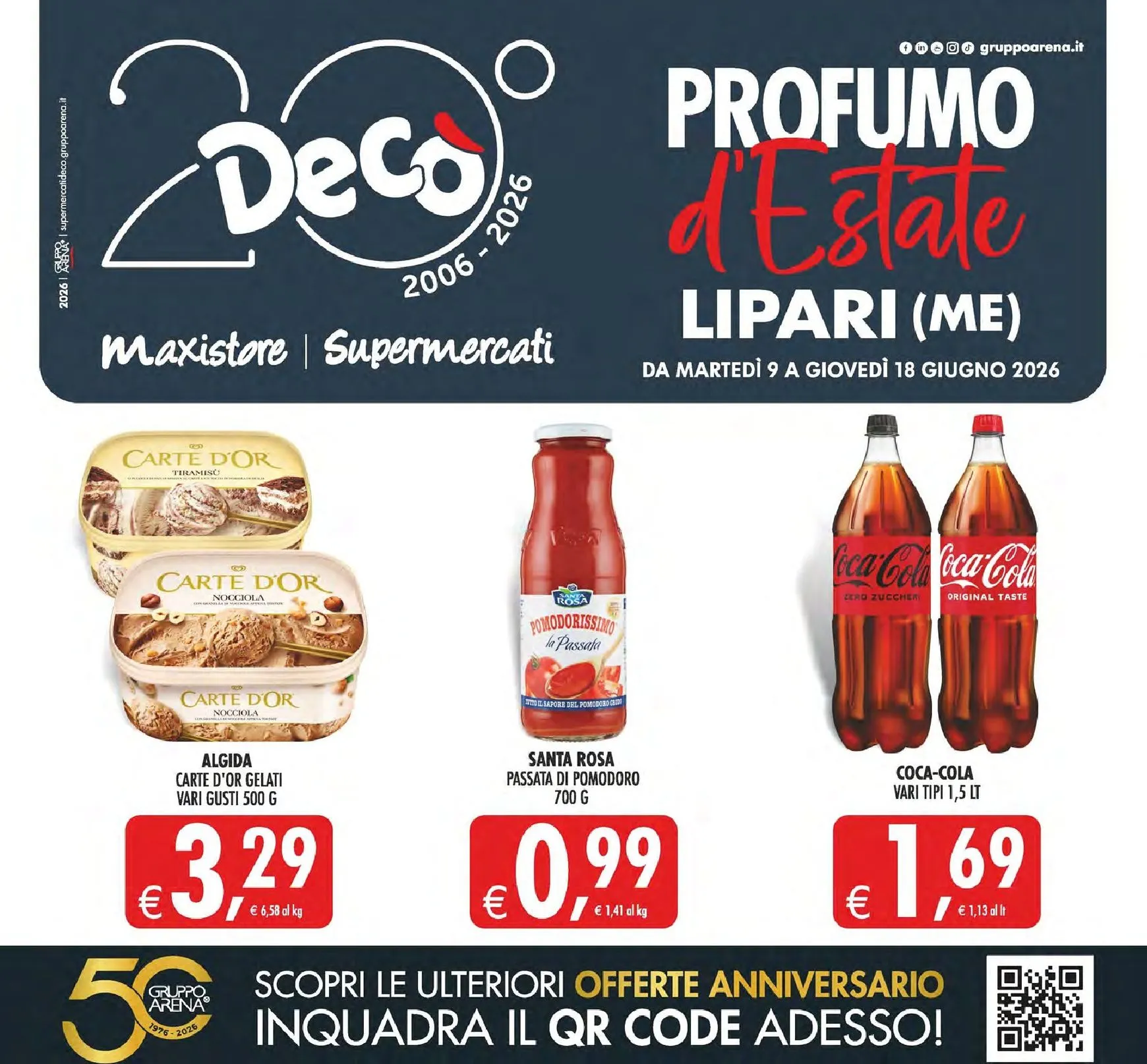 Volantino attuale di Decò - Supermercati/Maxistore/Local Lipari valido dal martedì 09/06/2026 al giovedì 18/06/2026 da 9 giugno a 18 giugno di 2026 - Pagina del volantino 1