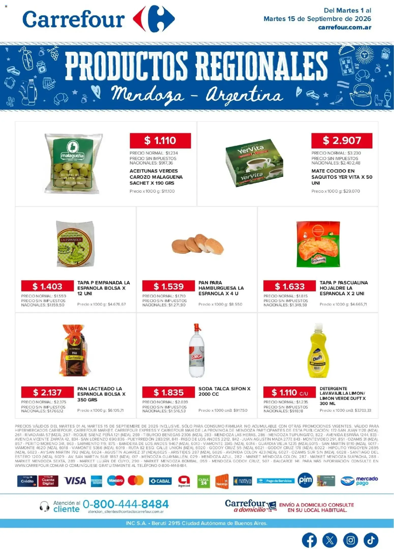 Ofertas de Carrefour - Regionales | Mendoza || del 01/09/2026 - 15/09/2026 || Promociones 1 de septiembre al 15 de septiembre 2026 - Página 1 del catálogo