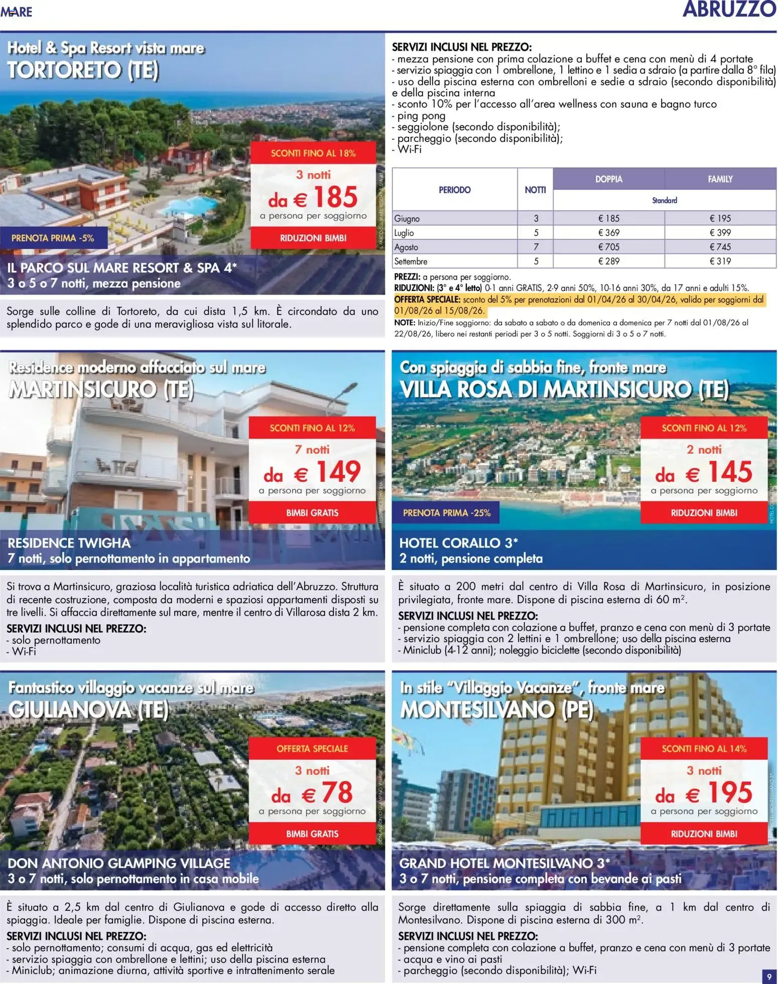 UN MARE DI OFFERTE: MARE, MONTAGNA, ENTROTERRA, TOUR, PACCHETTI VACANZA E CROCIERE da 10 aprile a 30 settembre di 2026 - Pagina del volantino 9