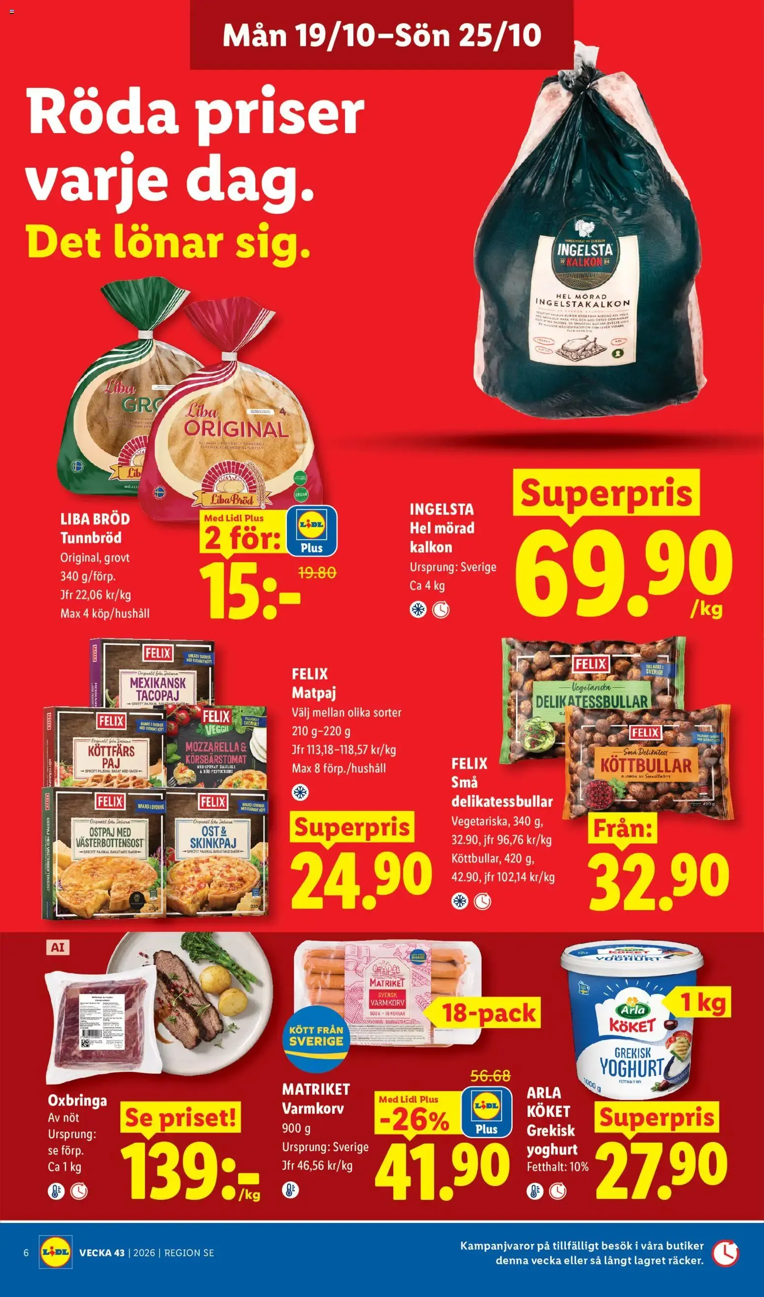Lidl erbjudanden från 19/10/2026 - 25/10/2026 > Reklamblad nuvarande rabatter från 19 oktober till 25 oktober 2026 - Reklamblad sidor 6