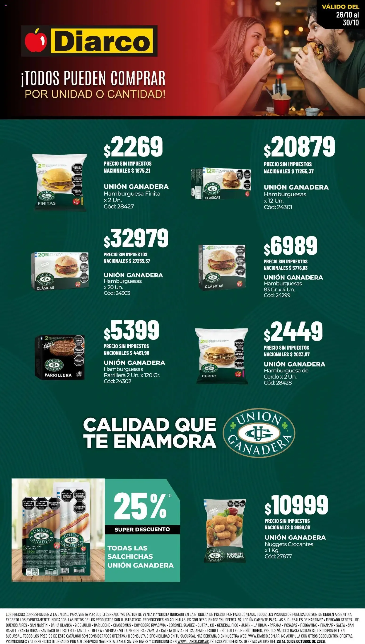 Ofertas de Diarco - ESPECIAL UNIÓN GANADERA del 26/10/2026 - 30/10/2026 26 de octubre al 30 de octubre 2026 - Página 1 del catálogo
