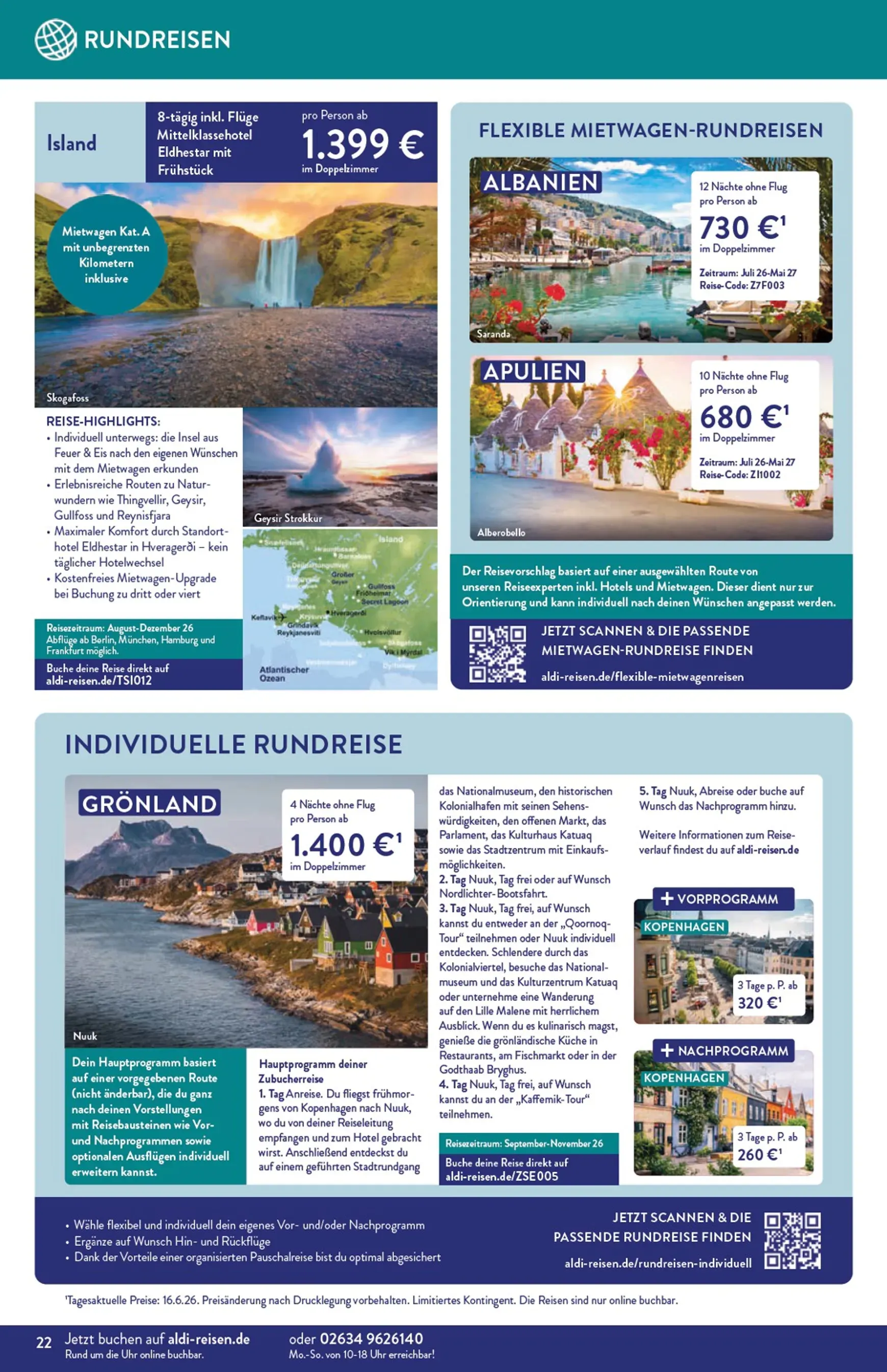 ALDI REISEN - Die Welt Entdecken! von 1. Juli bis 31. Juli 2026 - Prospekt seite 22