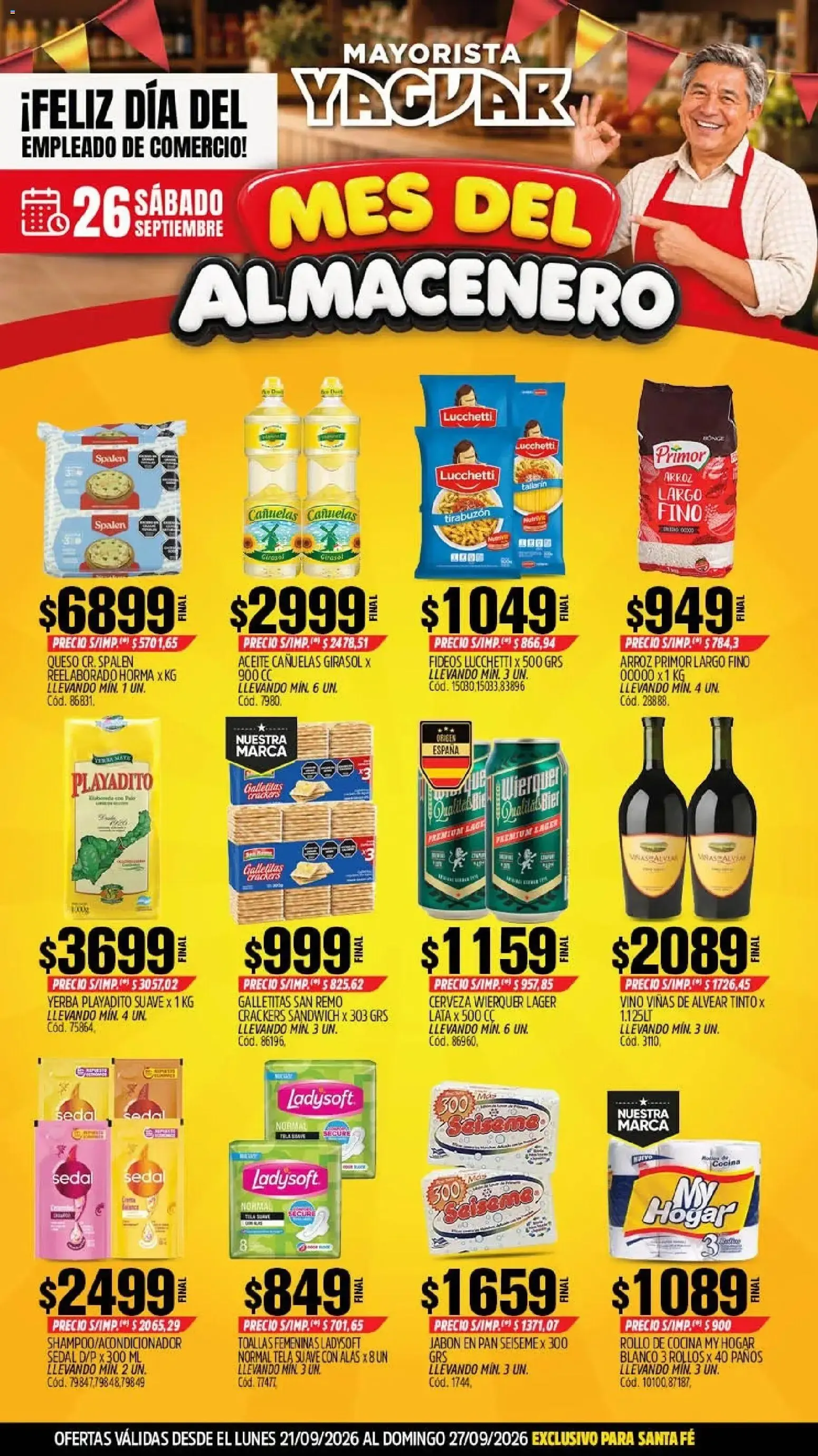 Ofertas de Yaguar - Oferta Semanal Santa Fé del 21/09/2026 - 27/09/2026 21 de septiembre al 27 de septiembre 2026 - Página 1 del catálogo