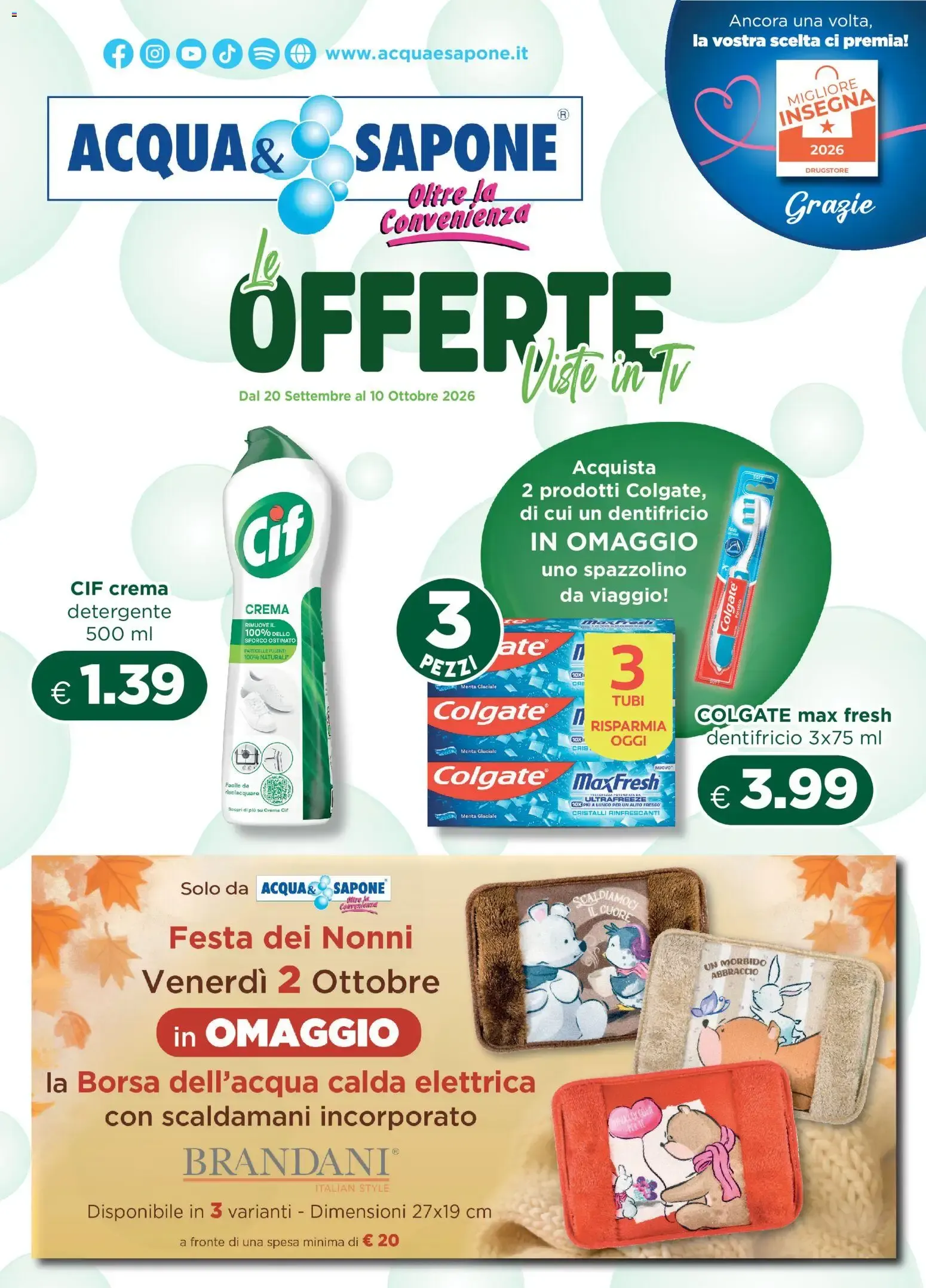 Acqua e Sapone volantino dal 20/09/2026 - online Offerte da 20 settembre a 10 ottobre di 2026 - Pagina del volantino 1
