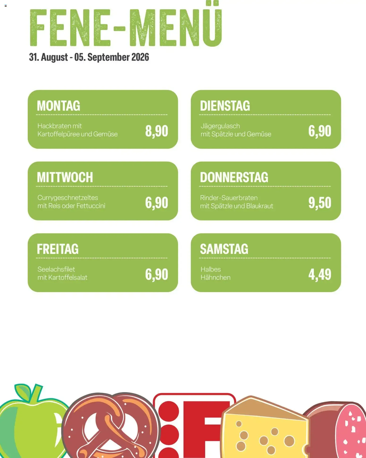 FENE-MENÜ von 31. August bis 5. September 2026 - Prospekt seite 1