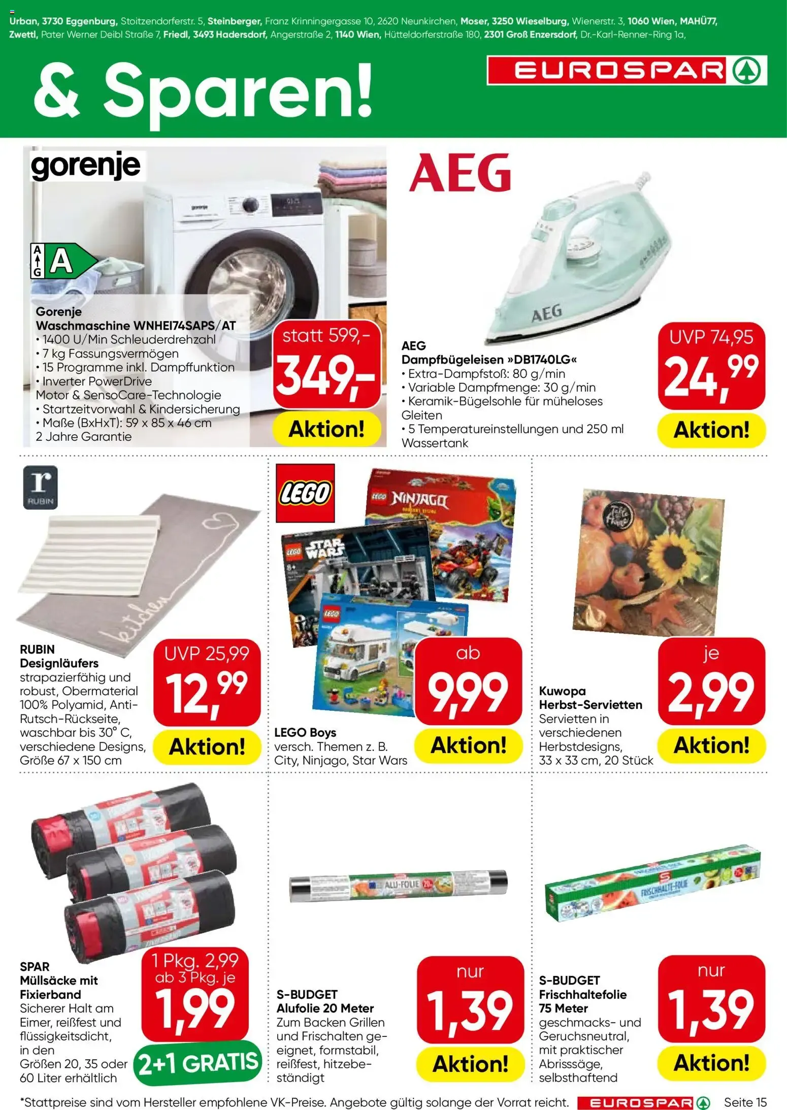 Eurospar Flugblatt von 27.08.2026 - Aktuelle Angebote von 27. August bis 9. September 2026 - Flugblätt seite 15