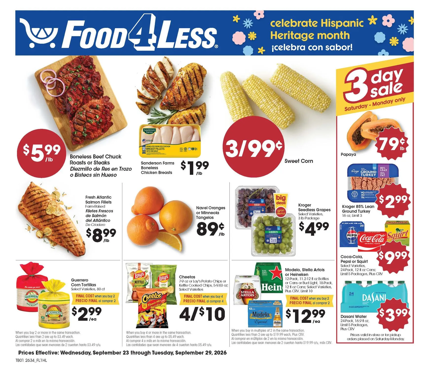 Future Food 4 Less flyer valid from Wednesday 09/23/2026 to Tuesday 09/29/2026