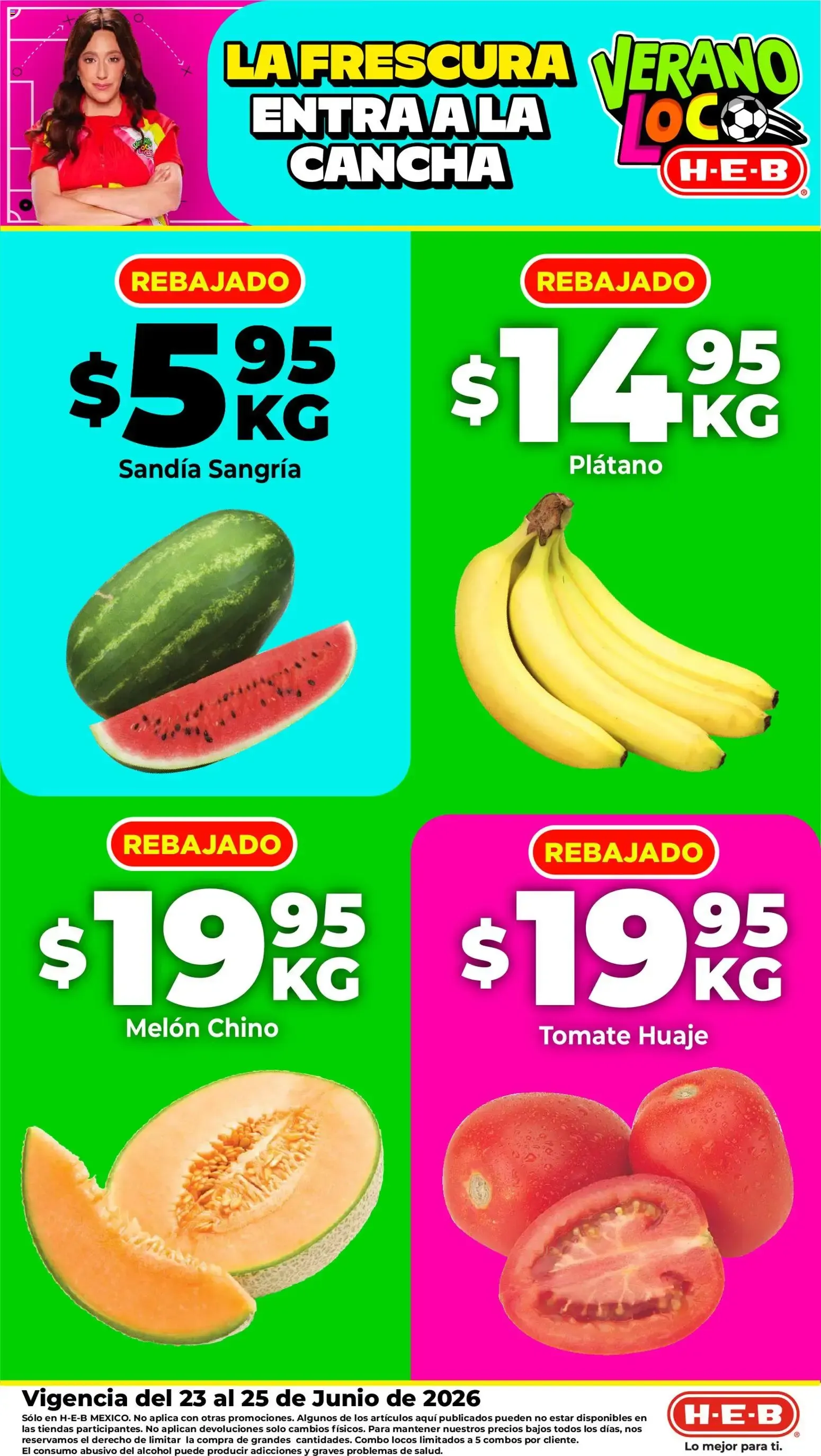 Catálogo de H-E-B folleto Fruta y venduras (23/06/2026 - 29/06/2026) - catálogo en línea 23 de junio al 25 de junio 2026 - Pagina 1