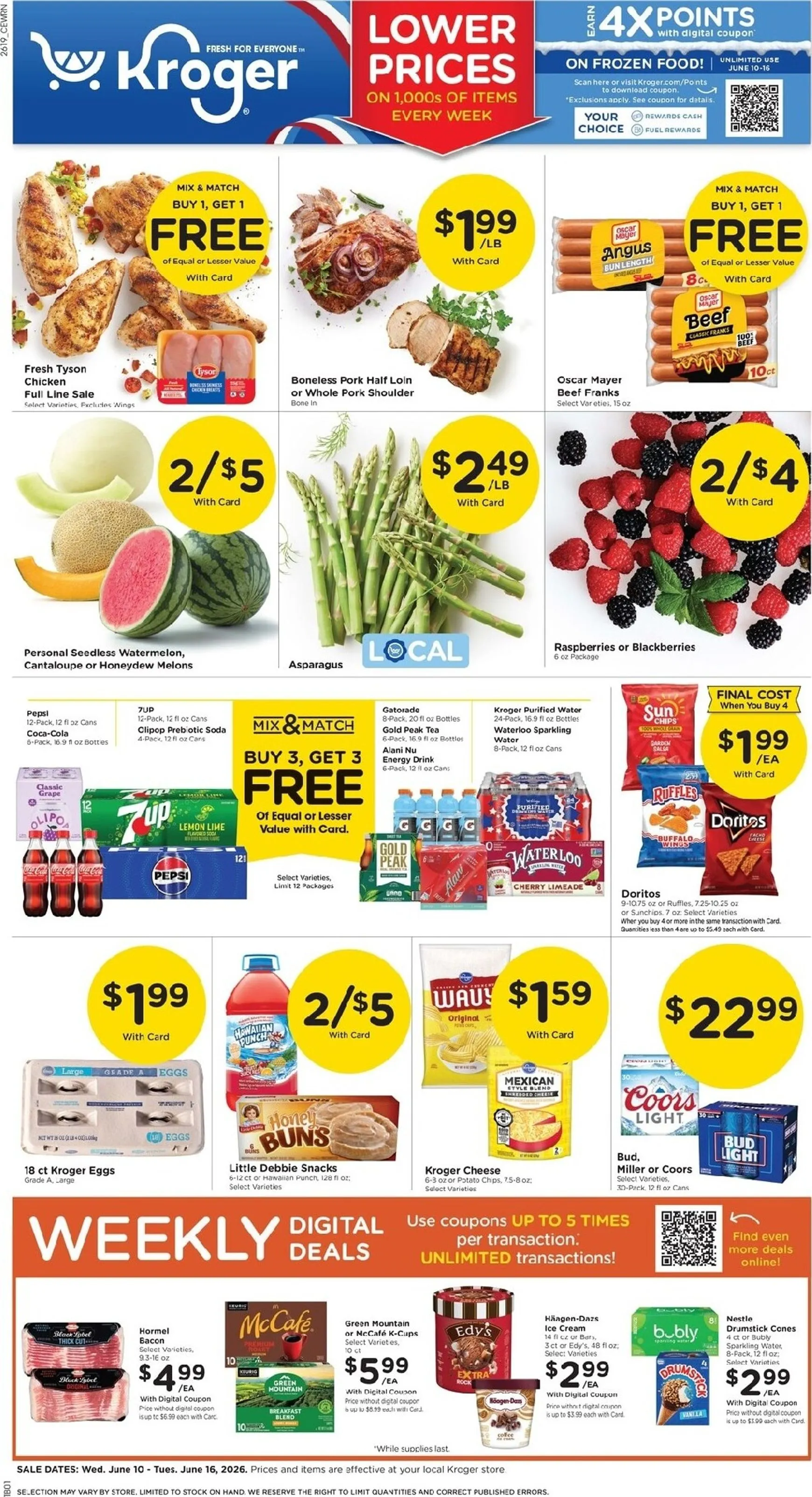 Weekly ad Current Kroger leaflet valid from Wednesday 06/10/2026 to Tuesday 06/16/2026 from June 10 to June 16 2026 - Page 1