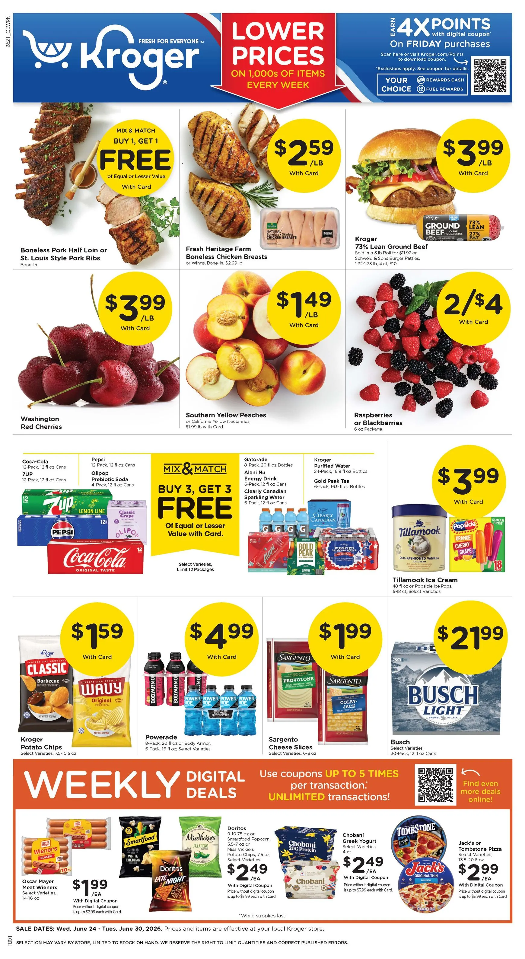 Current Kroger leaflet valid from Wednesday 06/24/2026 to Wednesday 07/01/2026