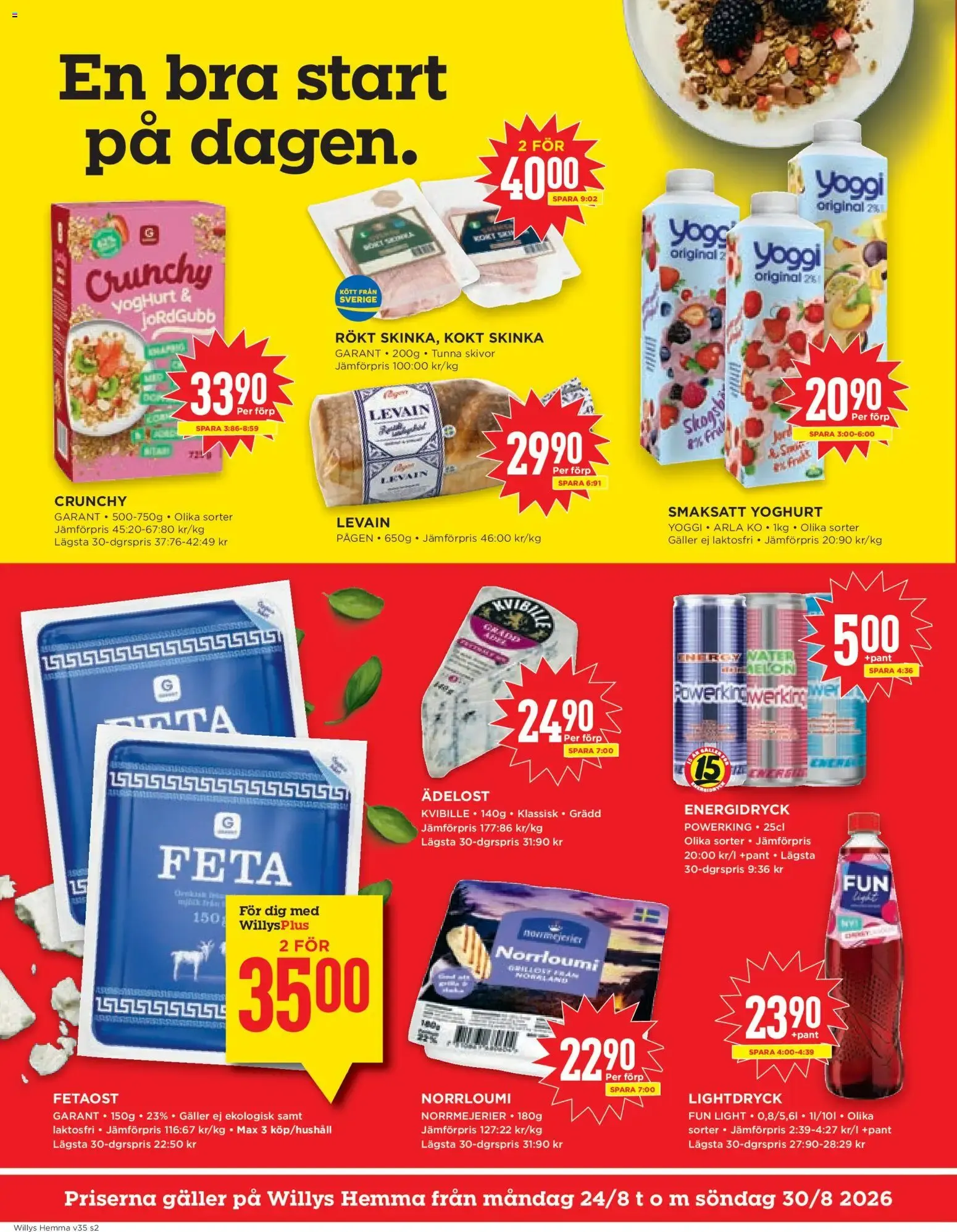 Willys erbjudanden Hemma från 24/08/2026 - 30/08/2026 > Reklamblad nuvarande rabatter från 24 augusti till 30 augusti 2026 - Reklamblad sidor 2