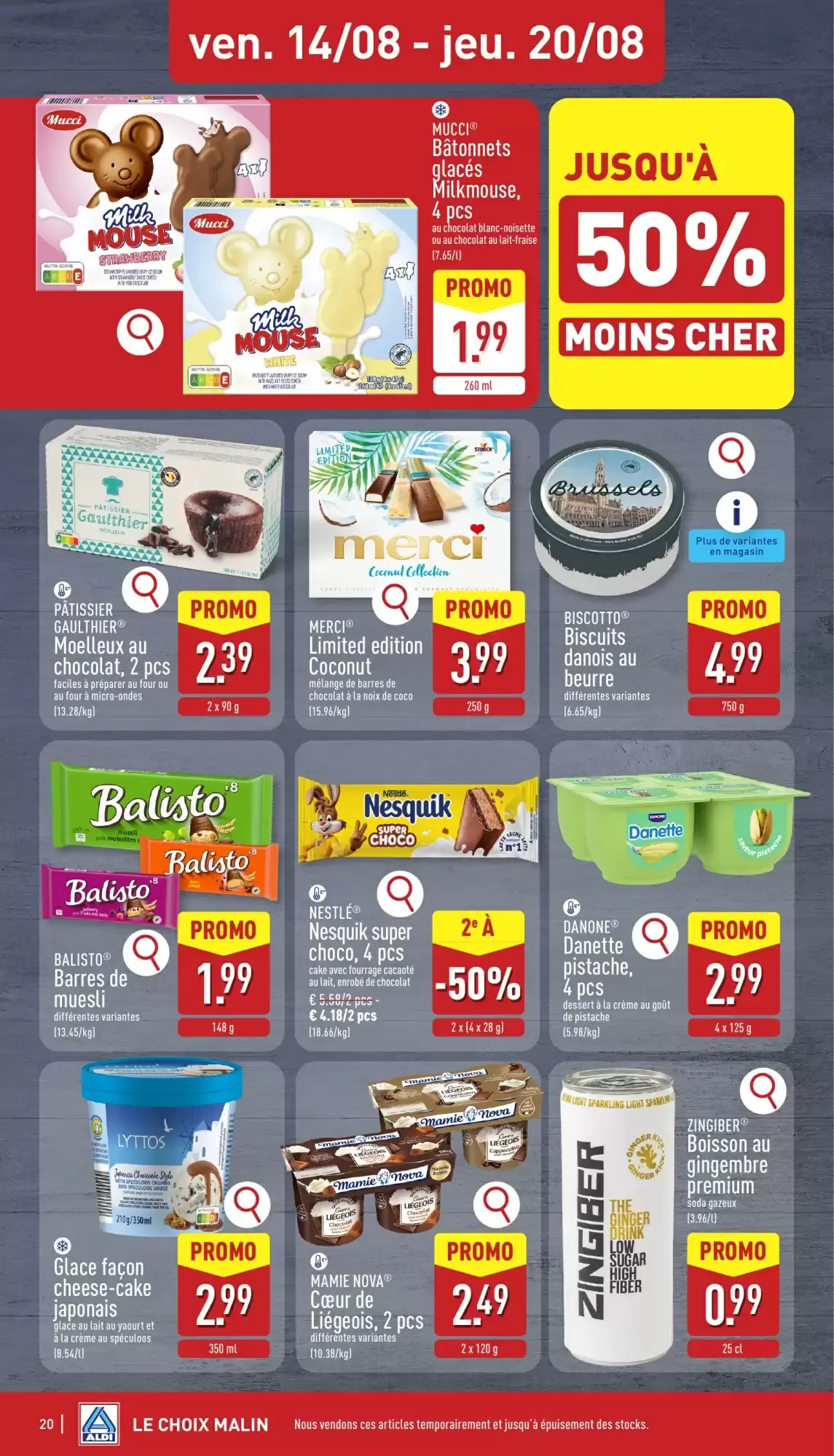 ALDI Dépliant du lun. 10/08 au ven. 14/08 van 10 augustus tot 14 augustus 2026 - folder pagina 20