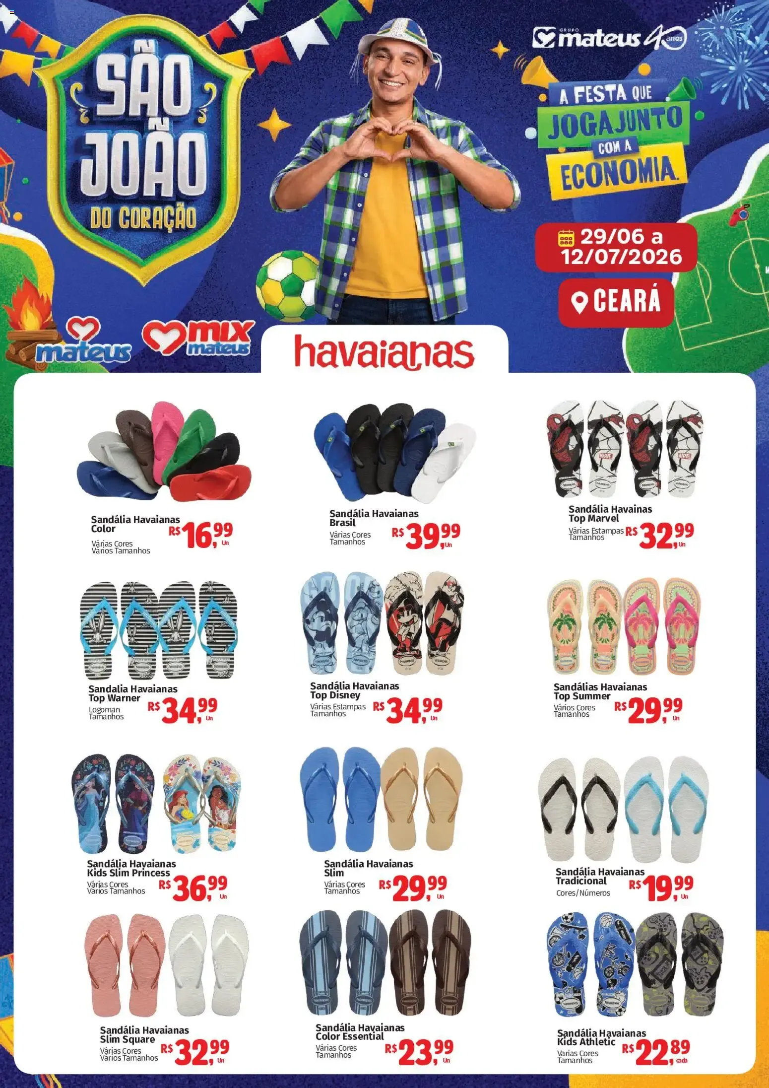 Mateus ofertas Havaianas de 29/06/2026 | Promoções Online