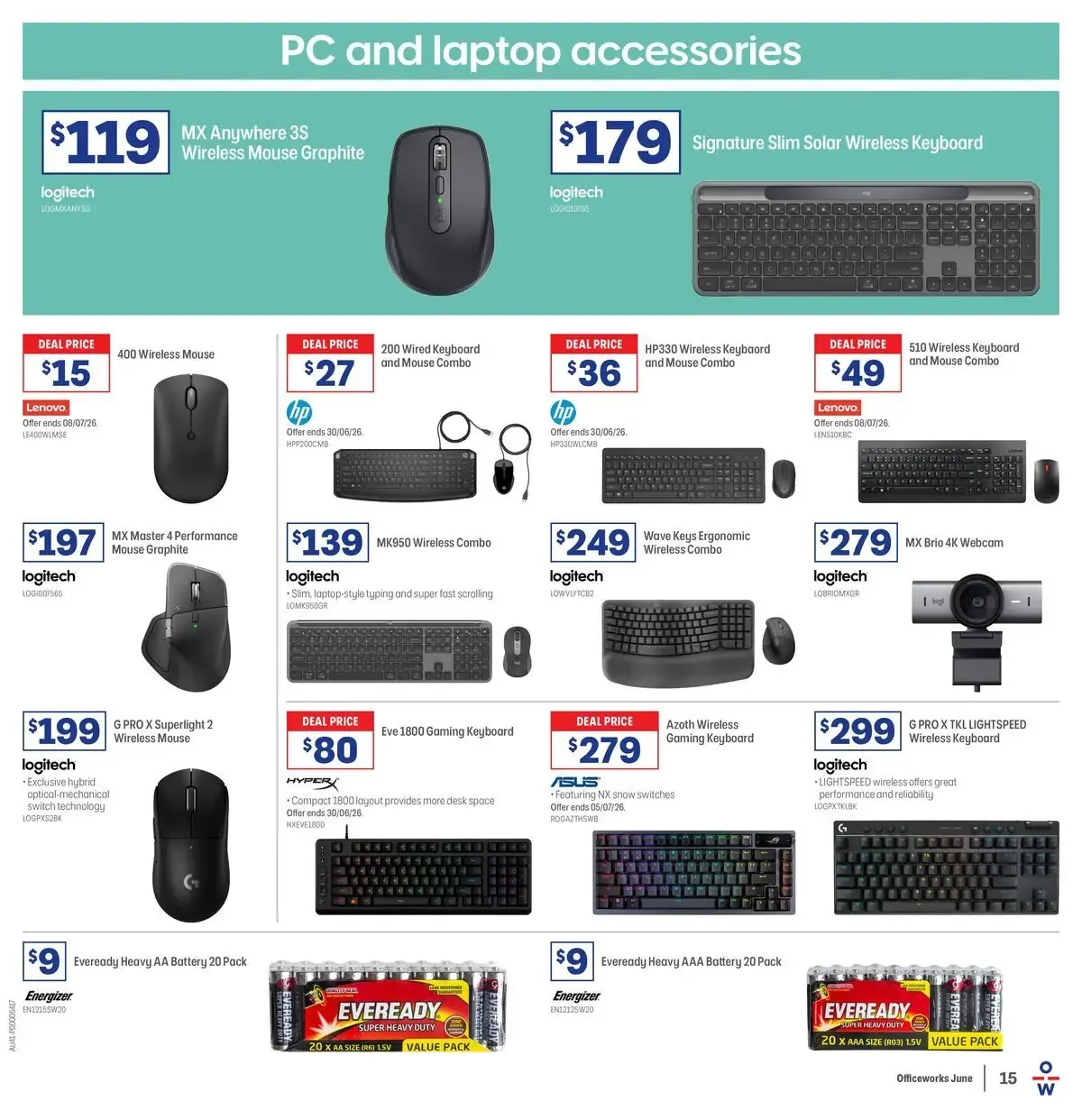 Officeworks EOFY Deals - 11/06/2026 > weekly / monthly specials - Catalogue valid from 11 June to 30 June 2026 - page 15