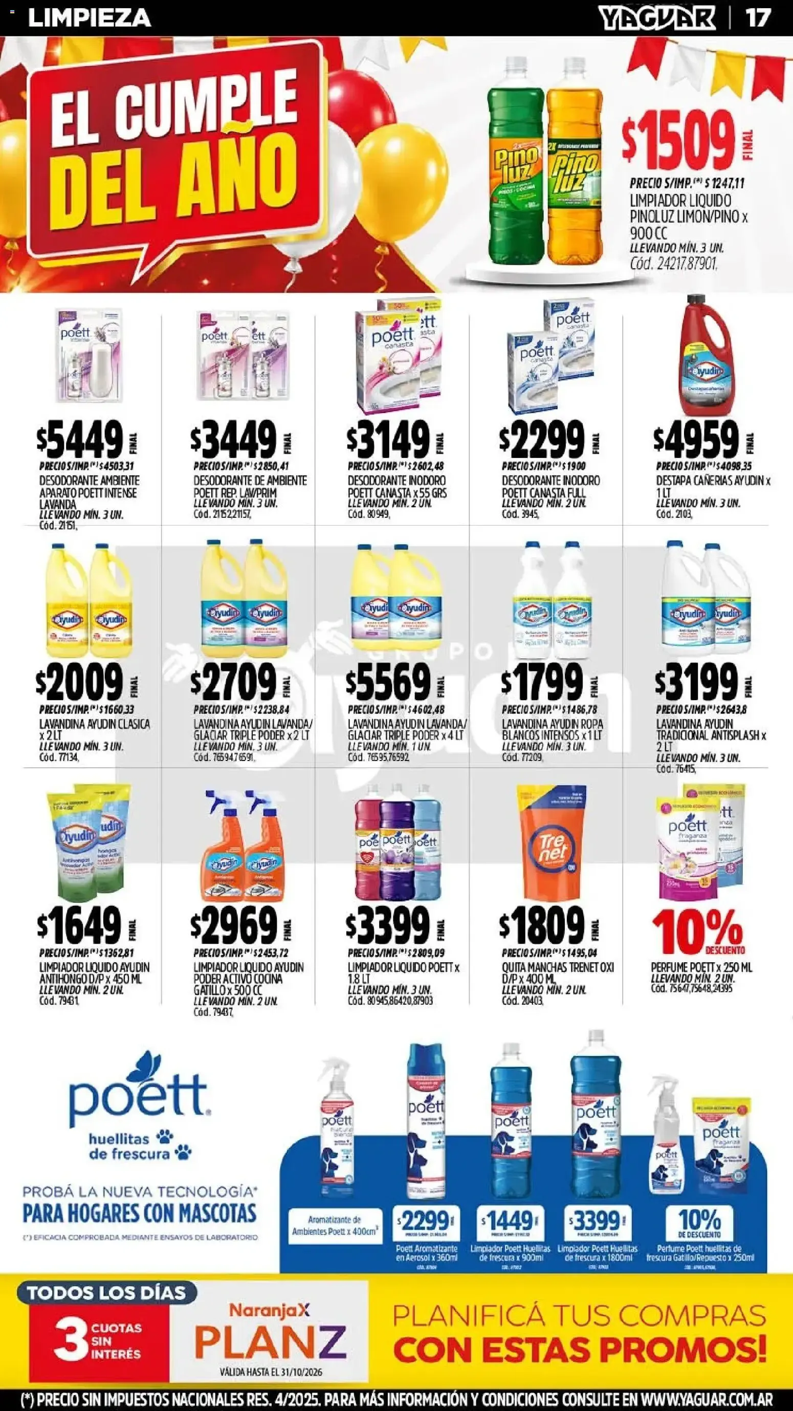 Ofertas de Mayorista Yaguar - El Cumple del Año 38 26 de octubre al 31 de octubre 2026 - Página 18 del catálogo