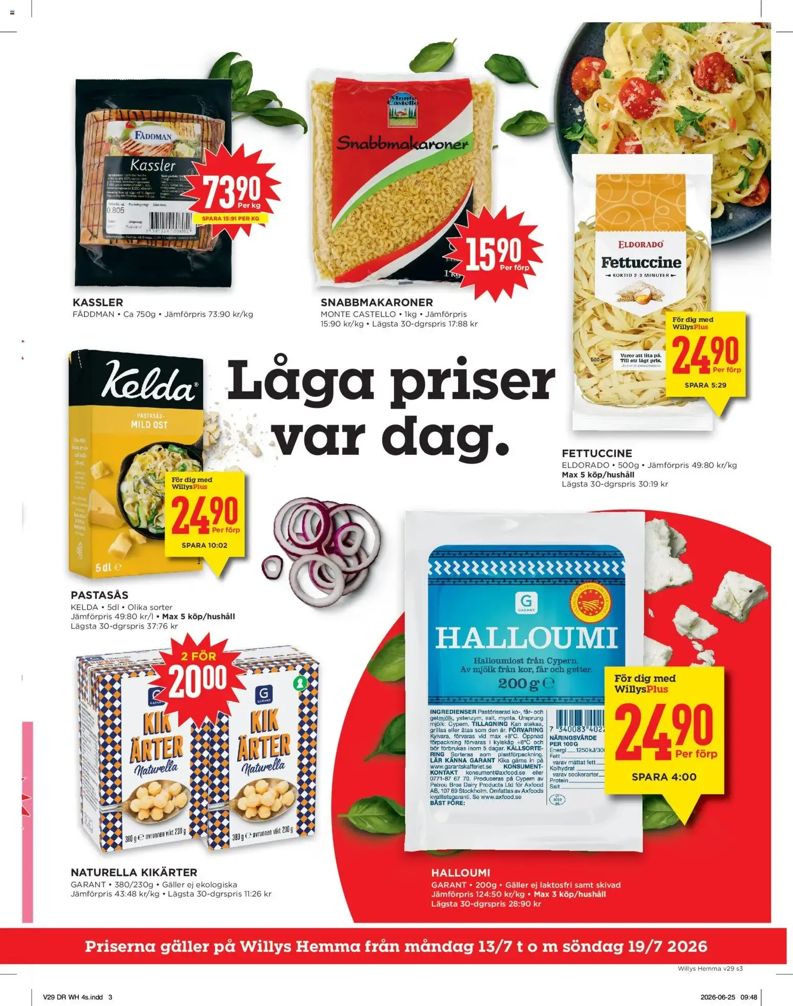 Willys Hemma: Veckans hyvlade priser från 13 juli till 19 juli 2026 - Reklamblad sidor 3