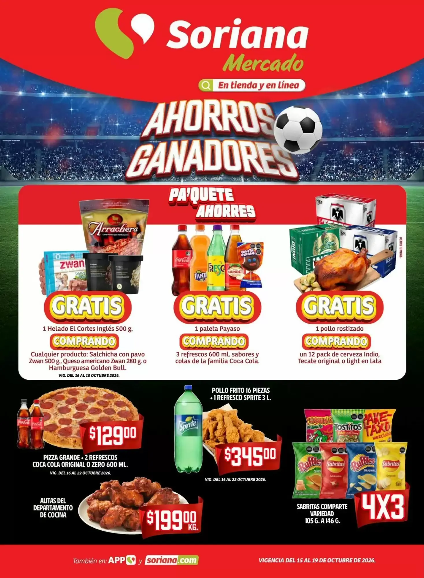 Catálogo de Soriana Mercado: Ahorros Ganadores 15 de octubre al 19 de octubre 2026 - Pagina 1