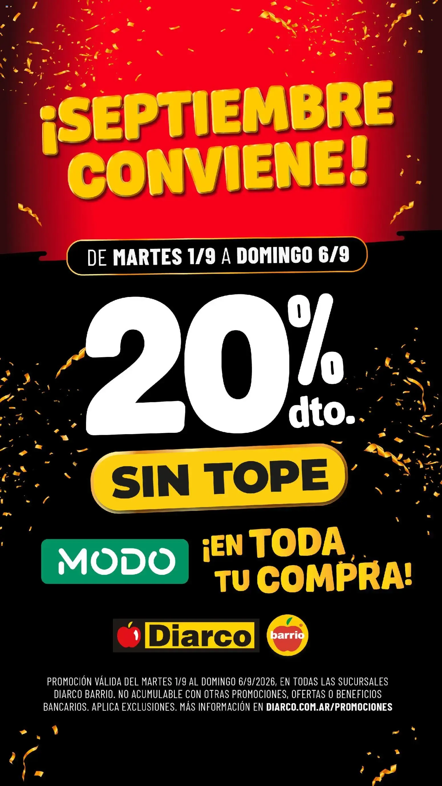 Ofertas de Diarco - Promo Modo Barrio del 01/09/2026 - 06/09/2026 1 de septiembre al 6 de septiembre 2026 - Página 1 del catálogo