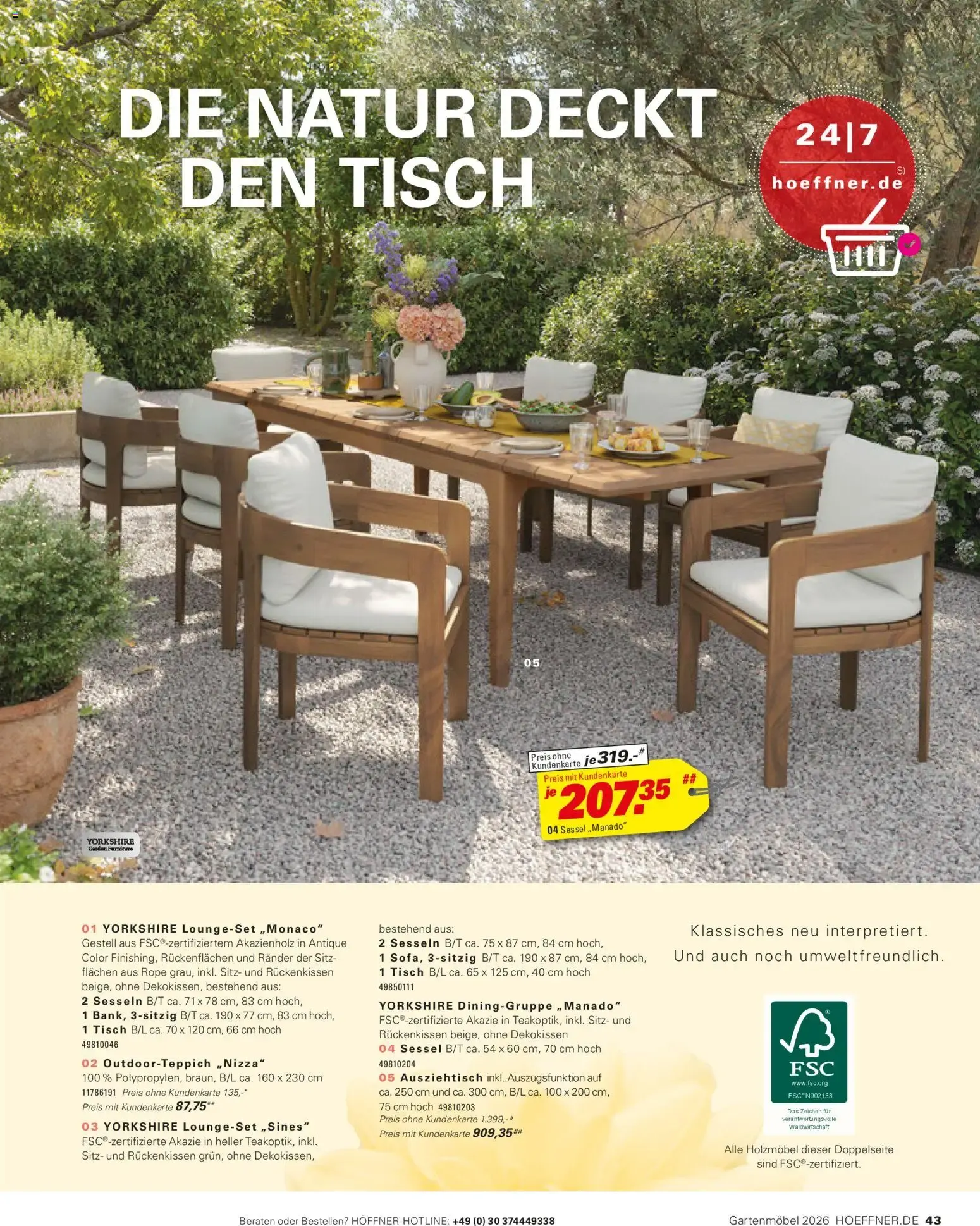 Höffner Gartenmöbel 2026 von 27. März bis 30. Juni 2026 - Prospekt seite 43