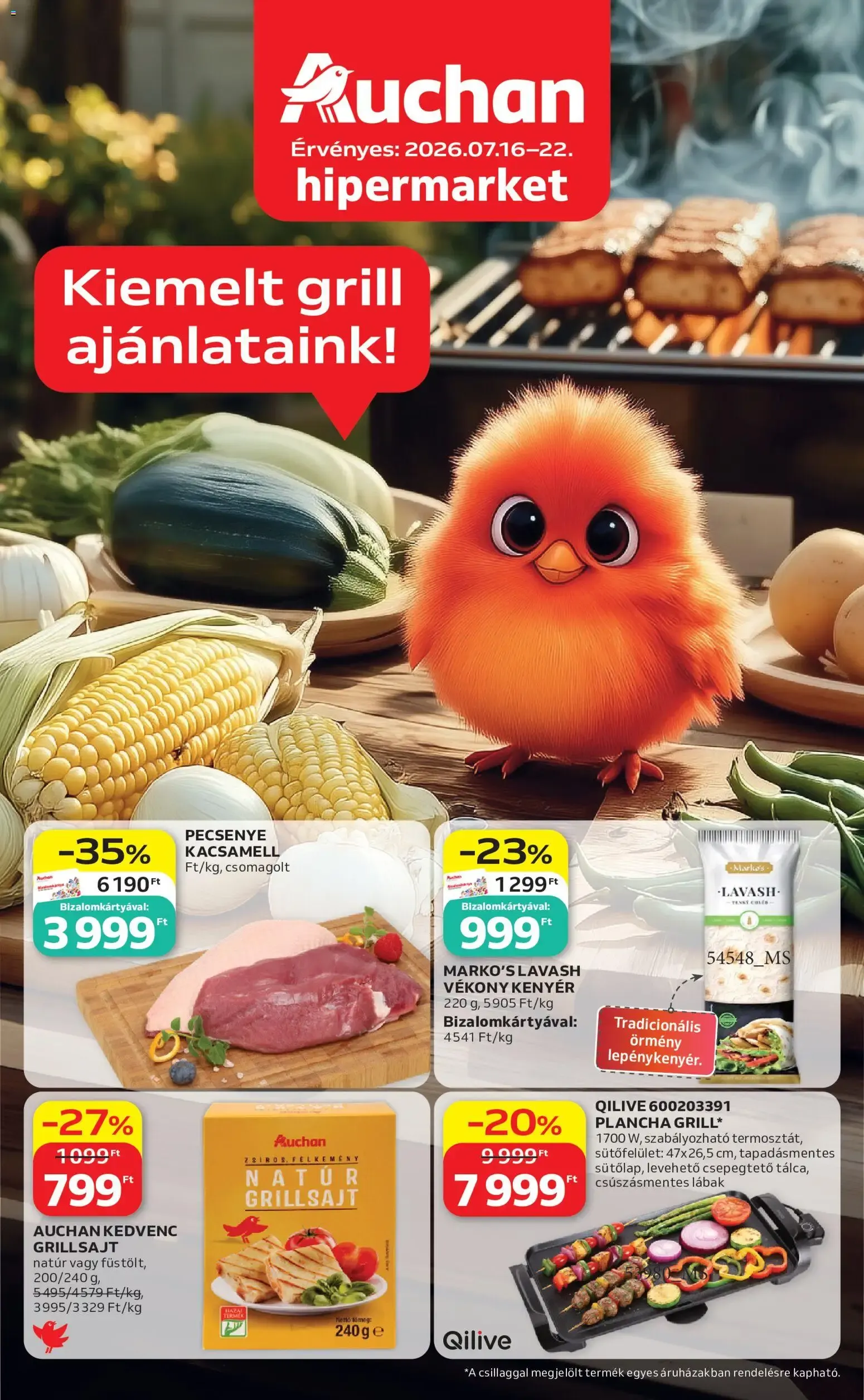 Katalógus Auchan Grill ajánlataink - 2026.07.16. -tól/töl > akció, lapozható szórólap 🛍️ július 16.-tól július 22.-ig 2026. - Oldal 1
