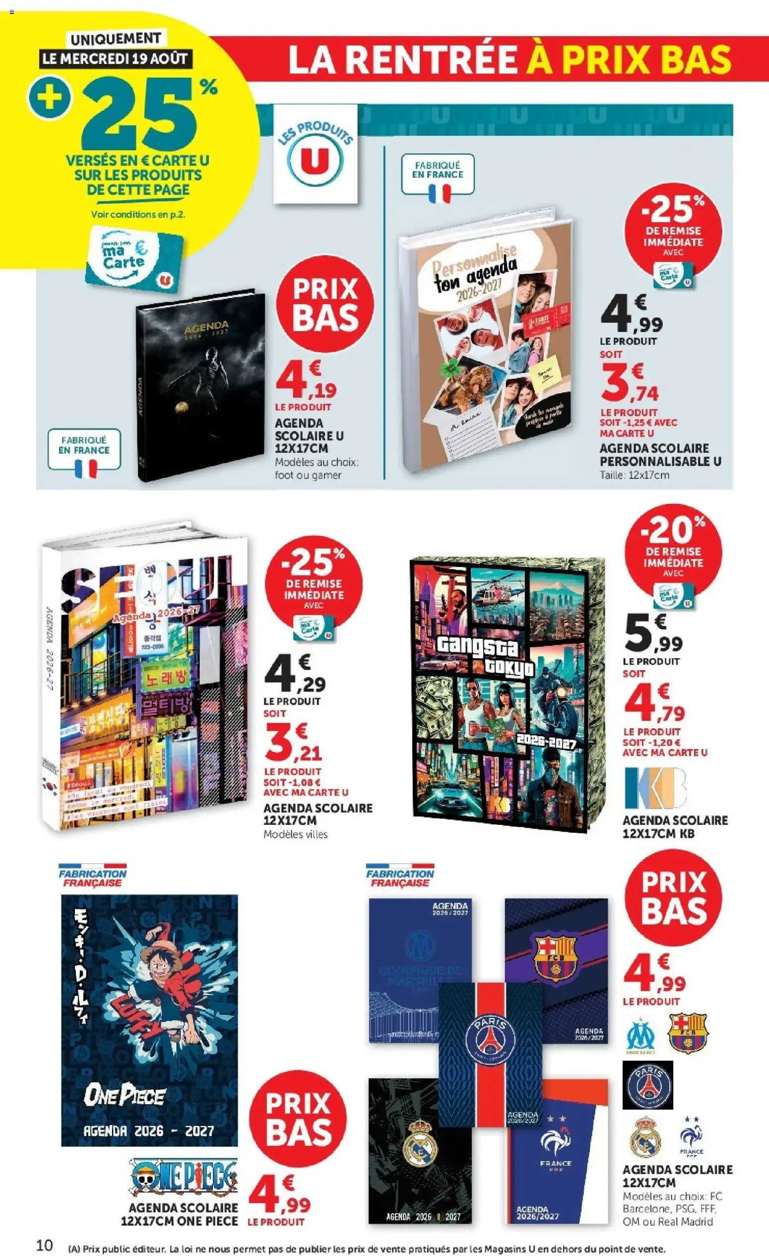 Super U - La rentrée à prix bas à partir du 11/08/2026 - promo en ligne du 11 août au 30 août 2026 - Catalogue page 10