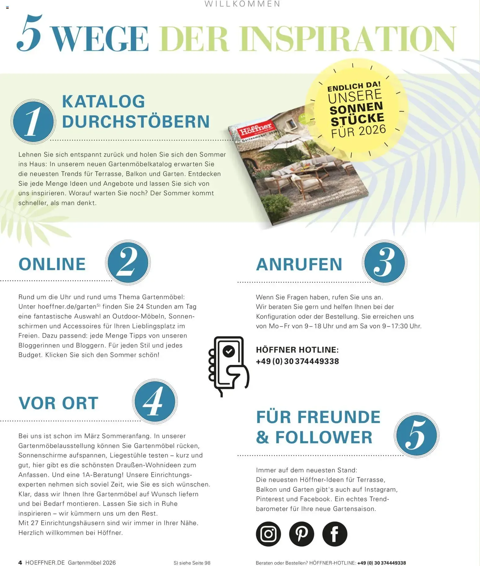 Höffner Gartenmöbel 2026 von 27. März bis 30. Juni 2026 - Prospekt seite 4