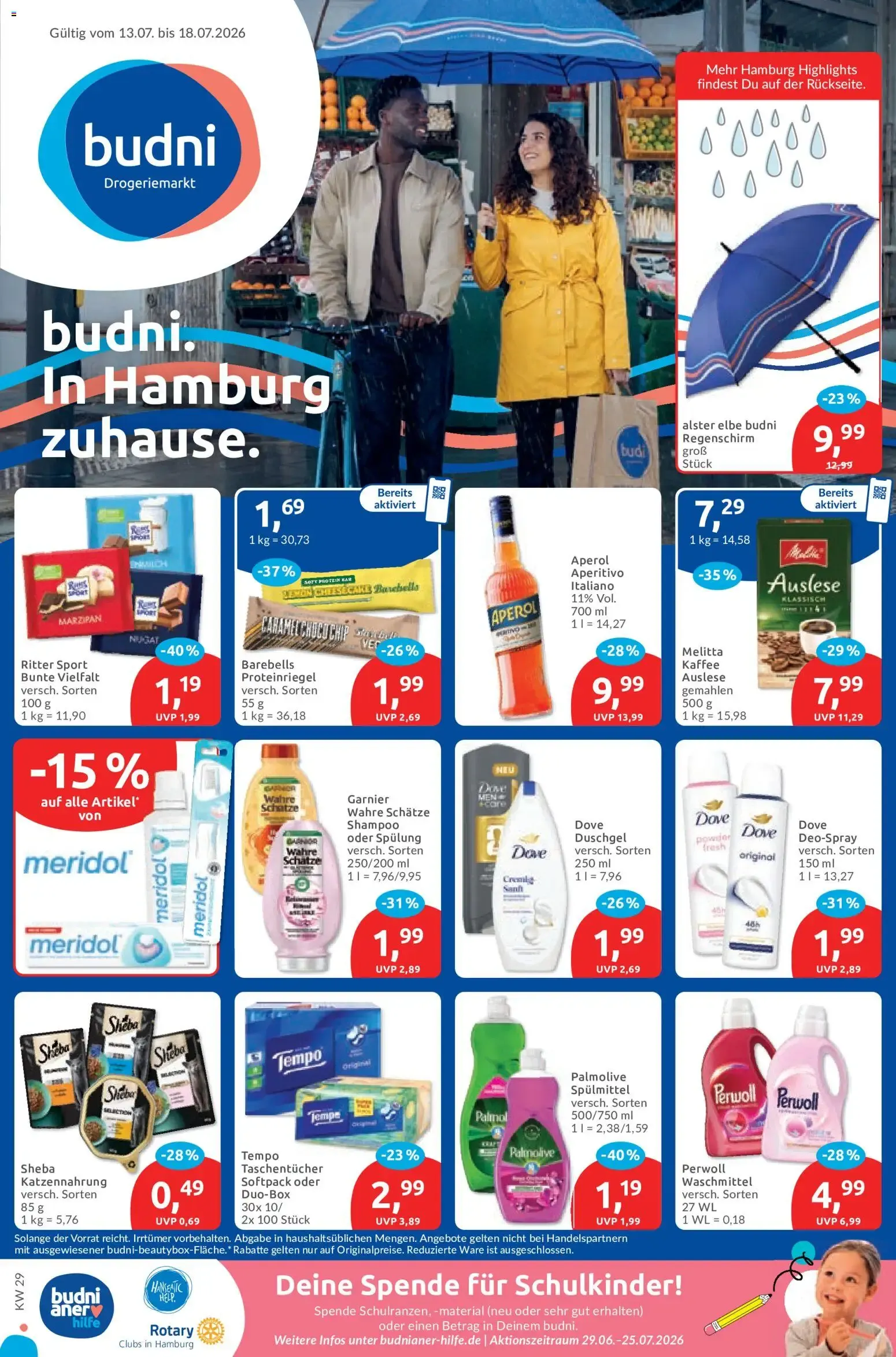 budni. In Hamburg zuhause. von 13. Juli bis 18. Juli 2026 - Prospekt seite 1