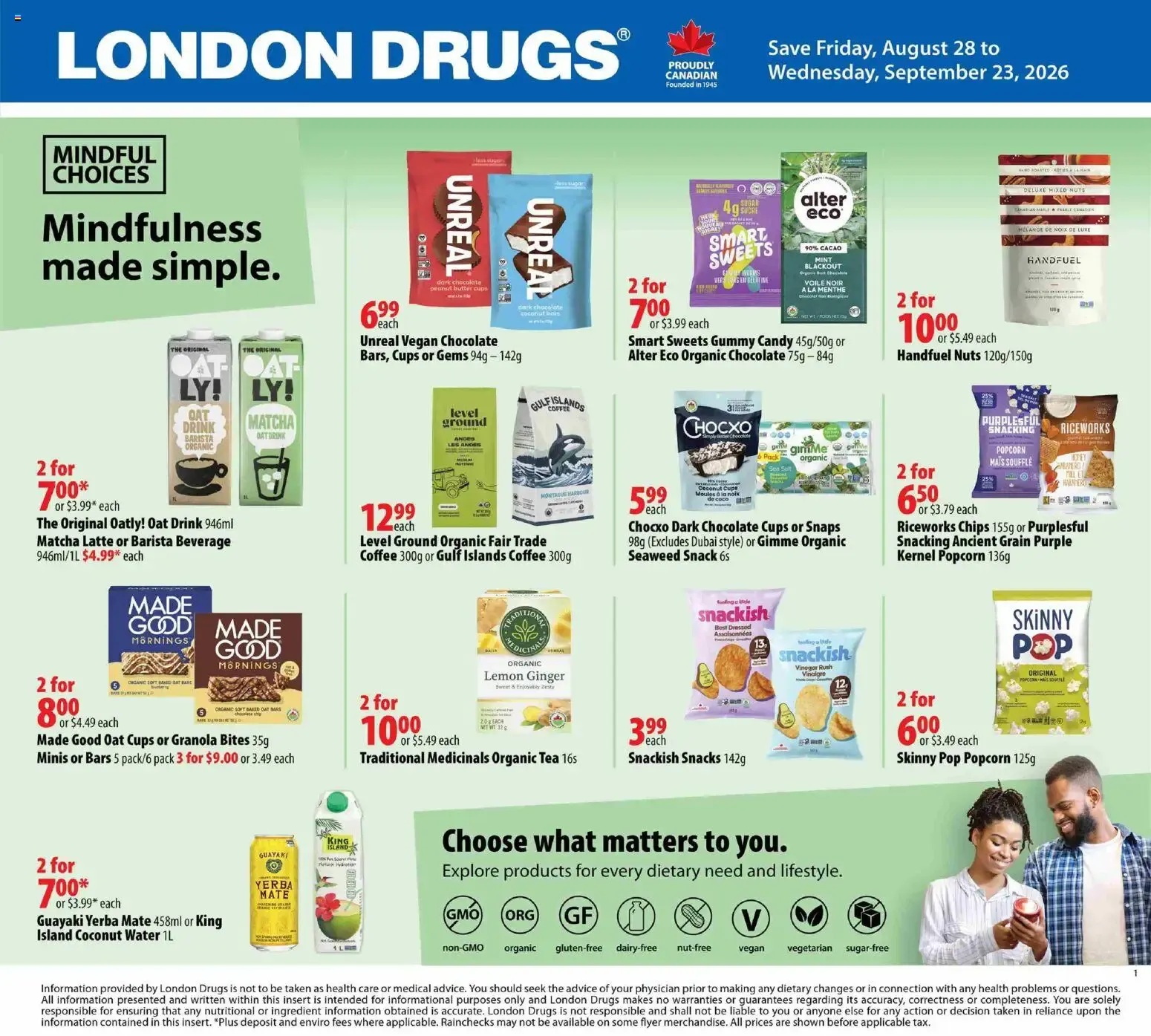 London Drugs flyer - Mindful Choices Insert from Aug 28, 2026 > weekly specials & deals from August 28 to September 23 2026 - flyer page 1
