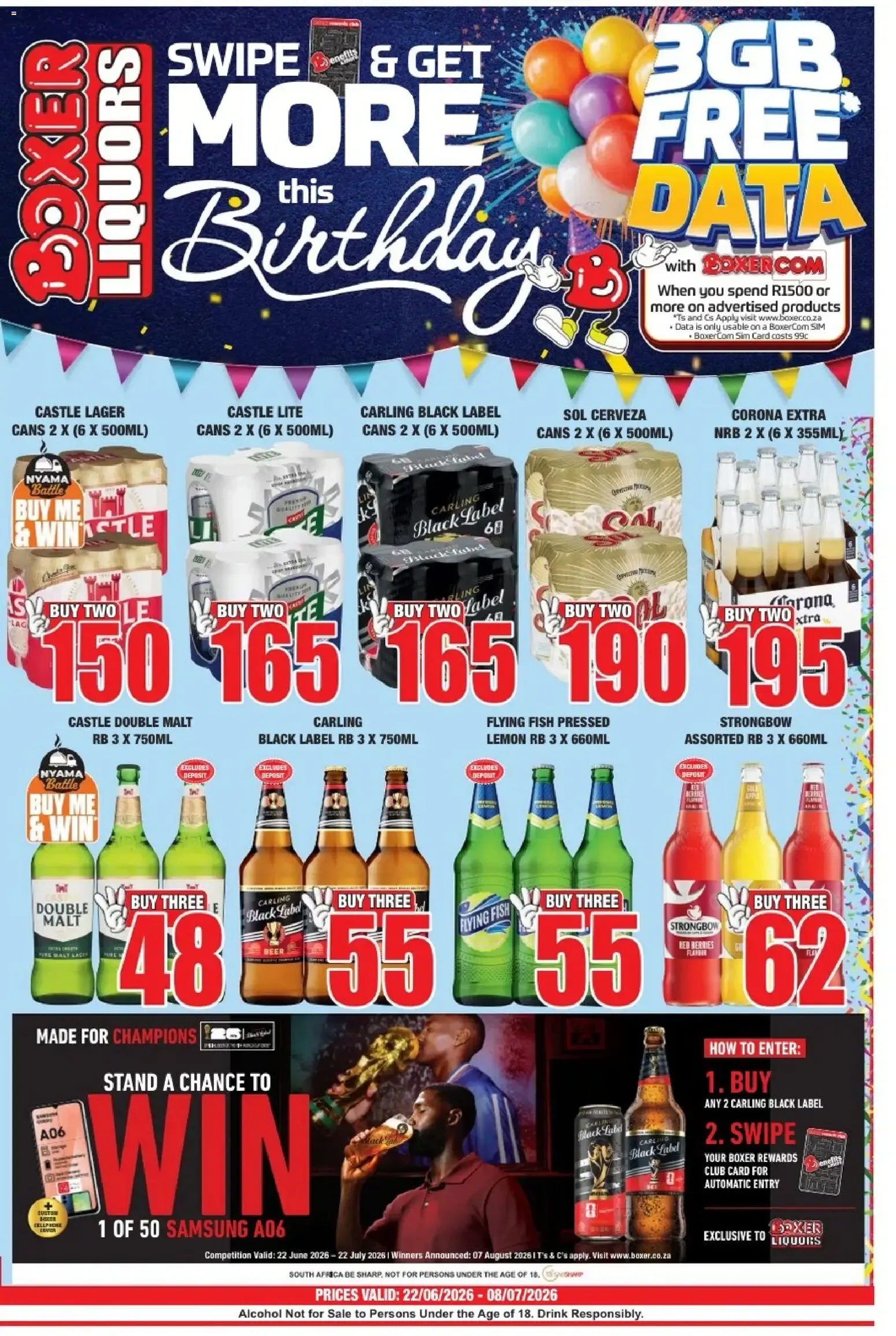 Boxer Liquors - Swipe & Get More this Birthday from 22 June to 8 July 2026 - Catalogue Page 1