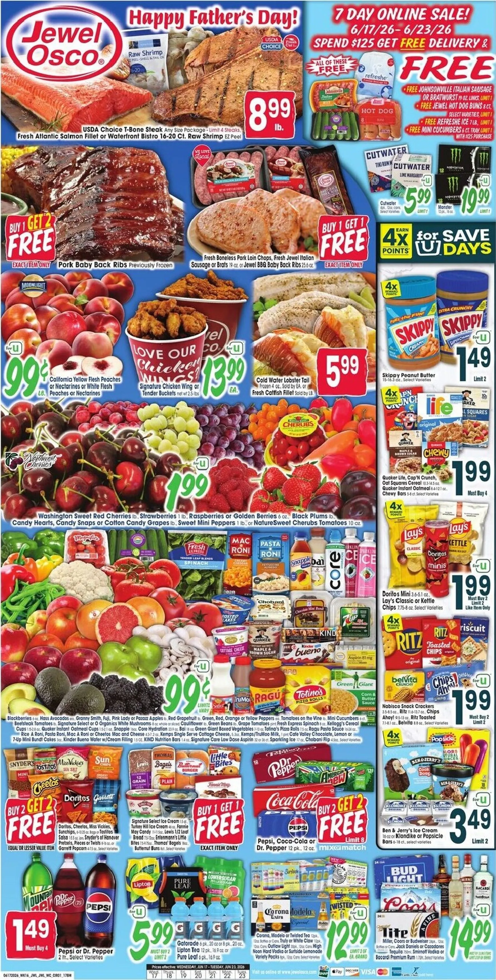 Weekly ad Current Jewel-Osco leaflet valid from Wednesday 06/17/2026 to Tuesday 06/23/2026 from June 17 to June 23 2026 - Page 1