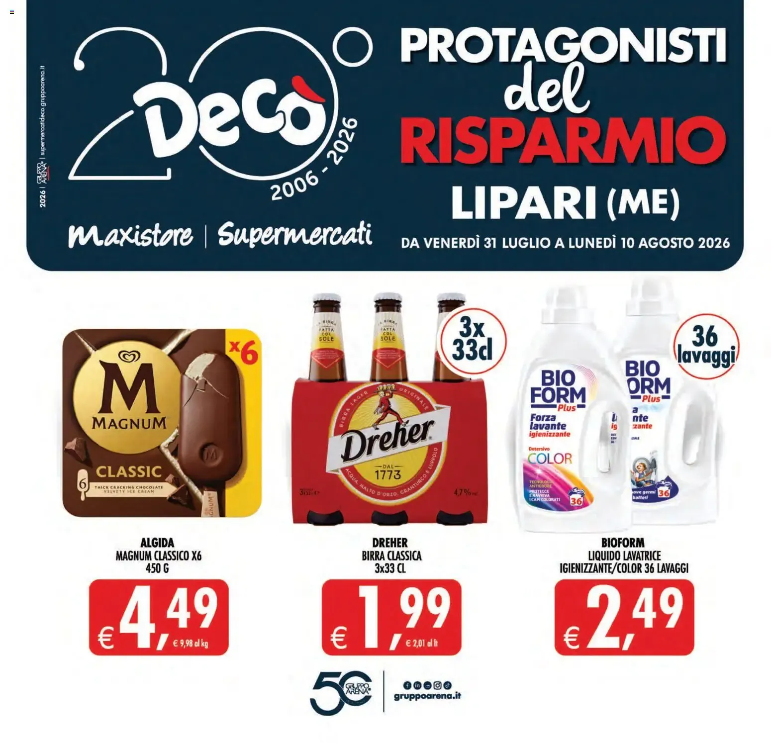 Nuovo Decò volantino Maxistore, Supermercati Lipari dal 31/07/2026 > offerte anteprima 🛍️ da 31 luglio a 10 agosto di 2026 - Pagina del volantino 1