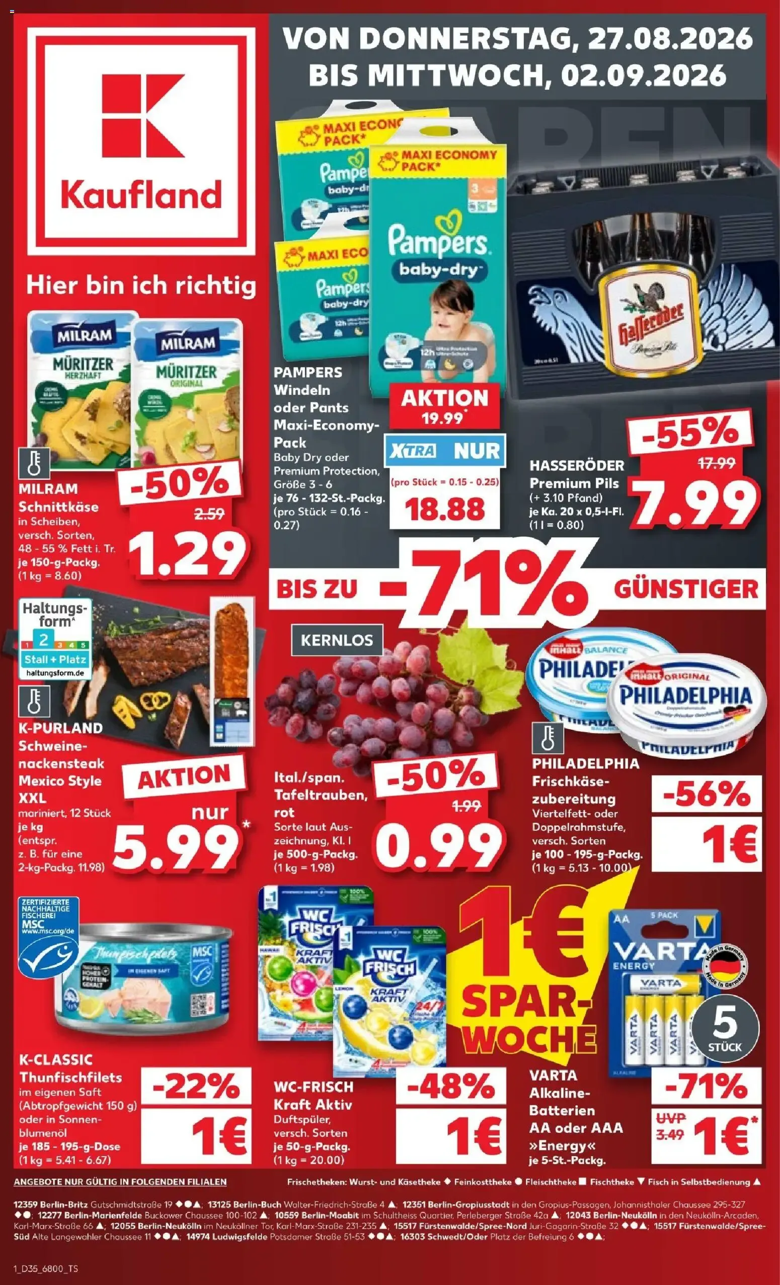 Kaufland Prospekt vom 27.08.2026 – Angebote online von 27. August bis 2. September 2026 - Prospekt seite 1