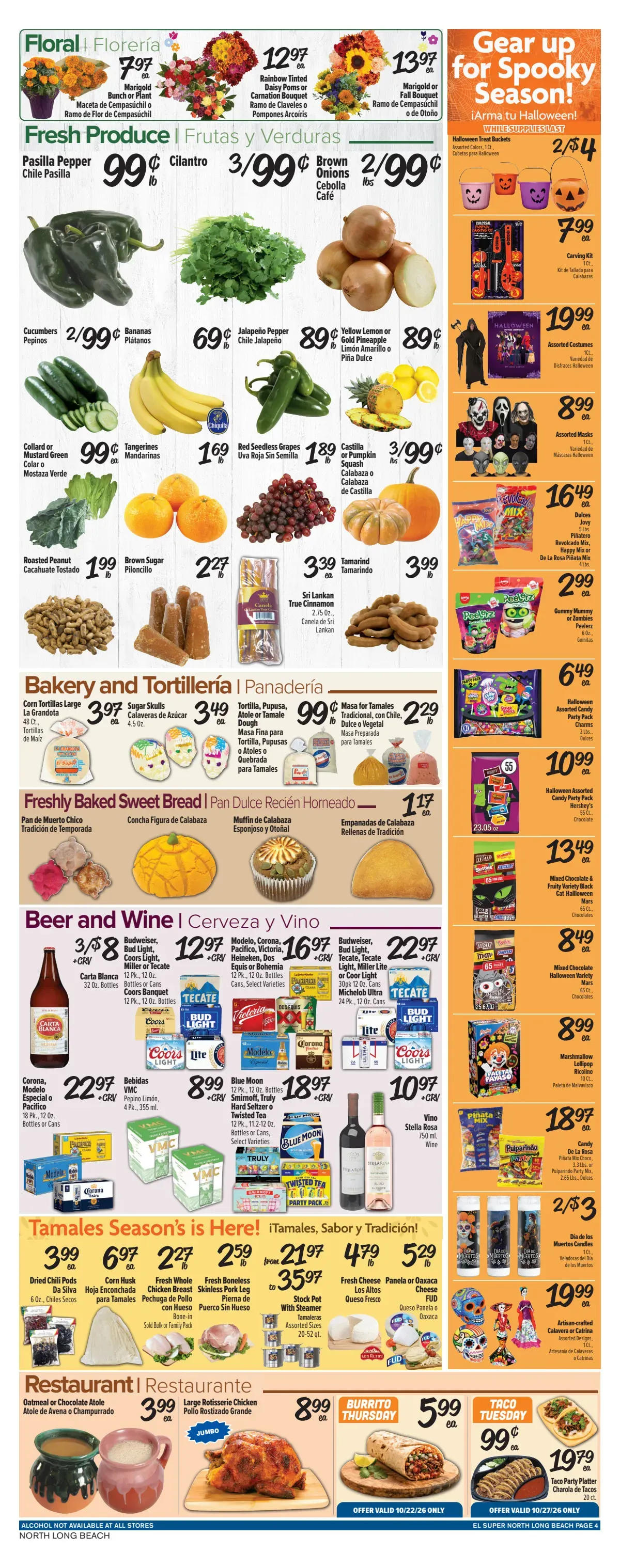 Weekly promotion Current El Super - North Long Beach leaflet valid from Wednesday 10/21/2026 to Tuesday 10/27/2026 spanning from October 21 to October 27 2026 - Page 4 for Catalogue 365