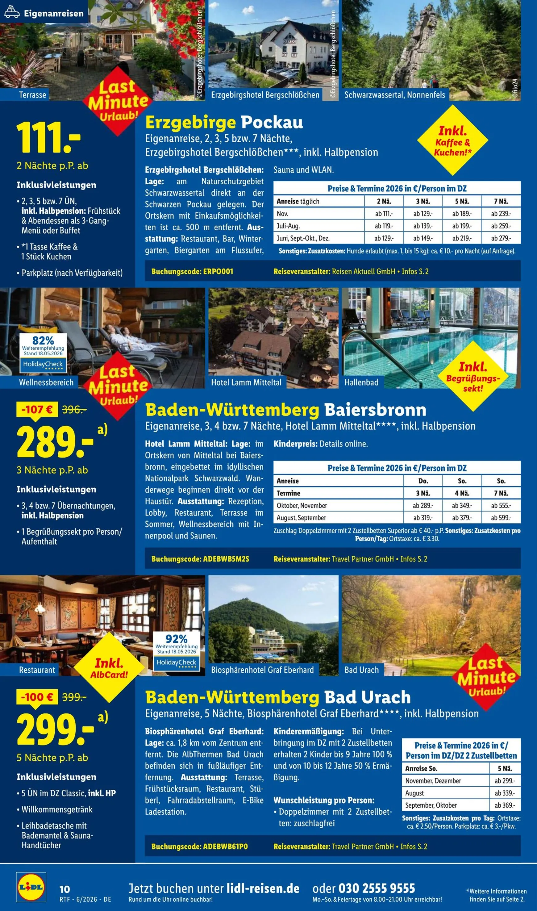 Lidl - Reise Highlights Prospekt – von Donnerstag 11.06.2026 bis Mittwoch 15.07.2026 von 13. Juni bis 15. Juli 2026 - Prospekt seite 10
