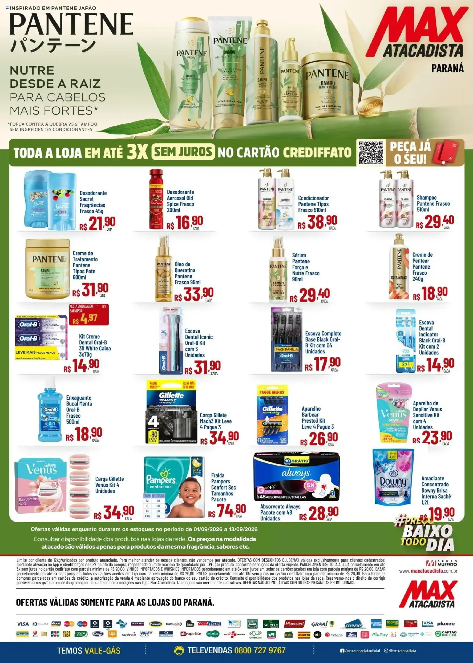 Encarte de Max Atacadista ofertas Pantene de 01/09/2026 | Promoções Online 1 de setembro até 13 de setembro 2026 - Pagina 1