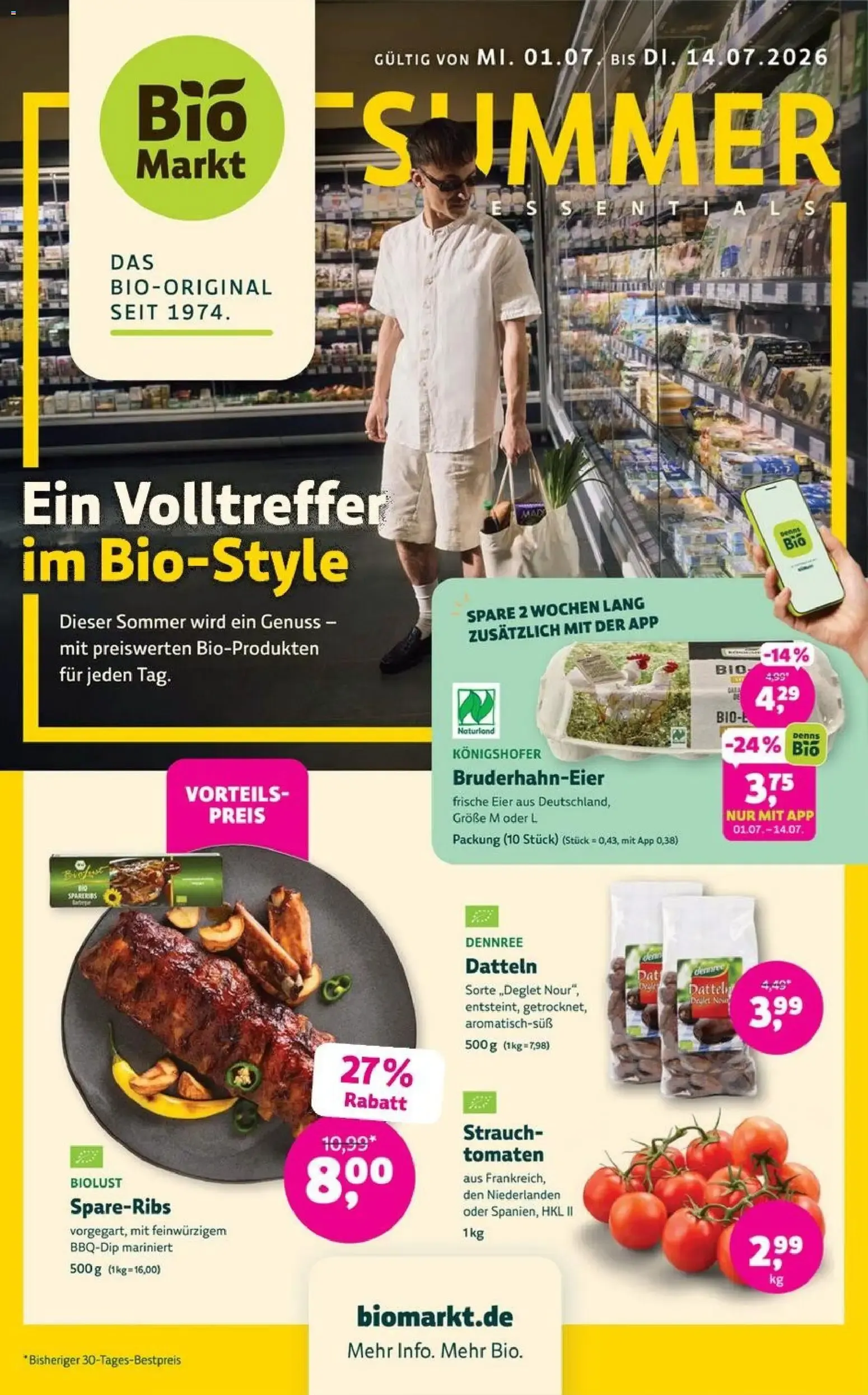 BioMarkt Prospekt (ab 01.07.2026) zum Blättern von 1. Juli bis 14. Juli 2026 - Prospekt seite 1