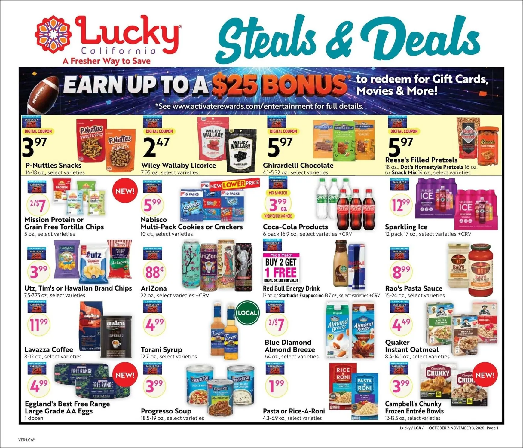 Current Lucky - Steals & Deals leaflet valid from Wednesday 10/07/2026 to Tuesday 11/03/2026
