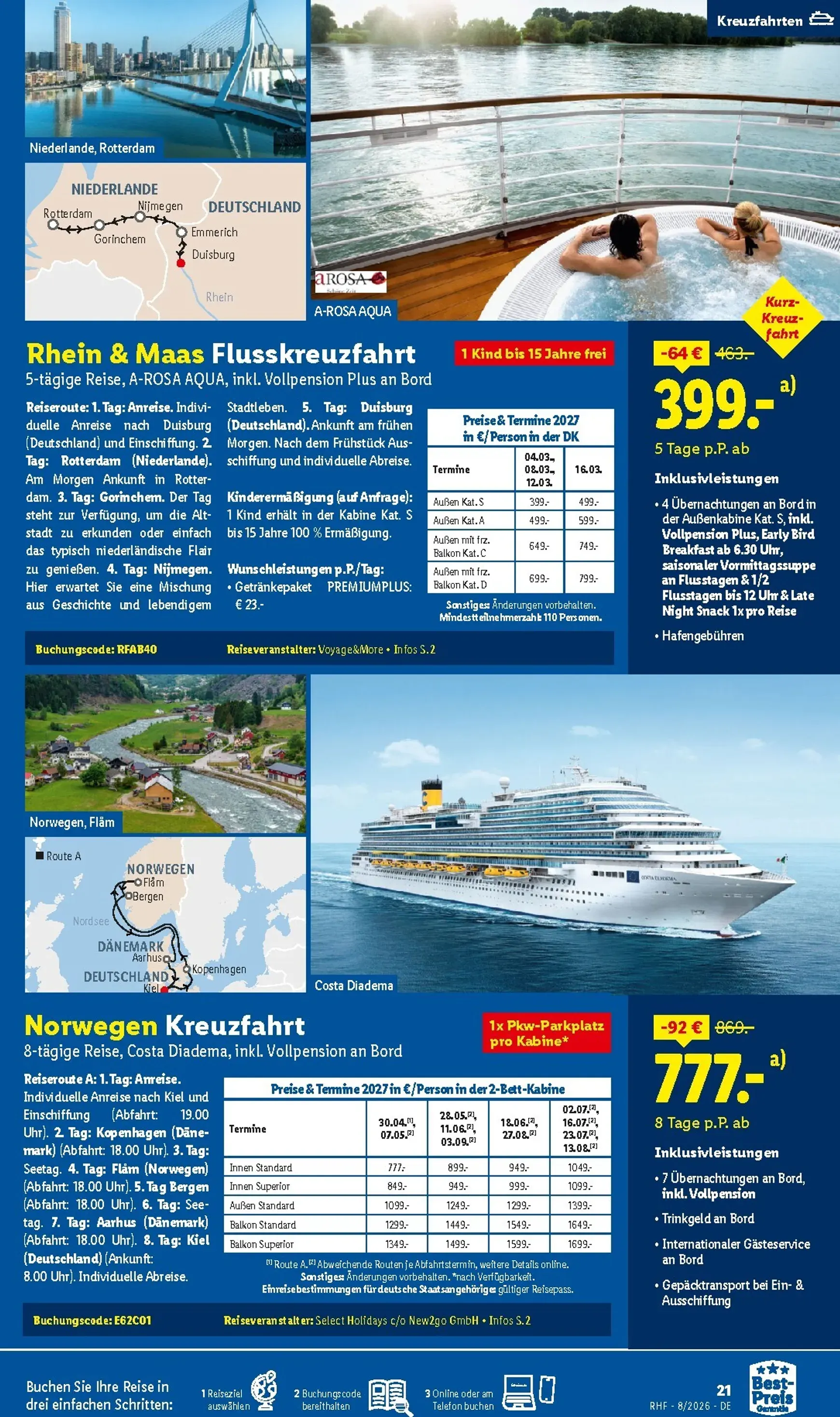Lidl August Reise-Highlights Prospekt – von Mittwoch 29.07.2026 bis Montag 31.08.2026 von 29. Juli bis 31. August 2026 - Prospekt seite 21