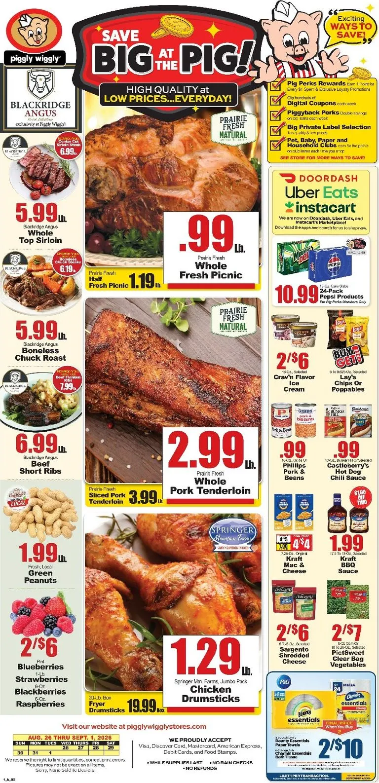 Weekly ad Current Piggly Wiggly leaflet valid from Wednesday 08/26/2026 to Tuesday 09/01/2026 from August 26 to September 1 2026 - Page 1