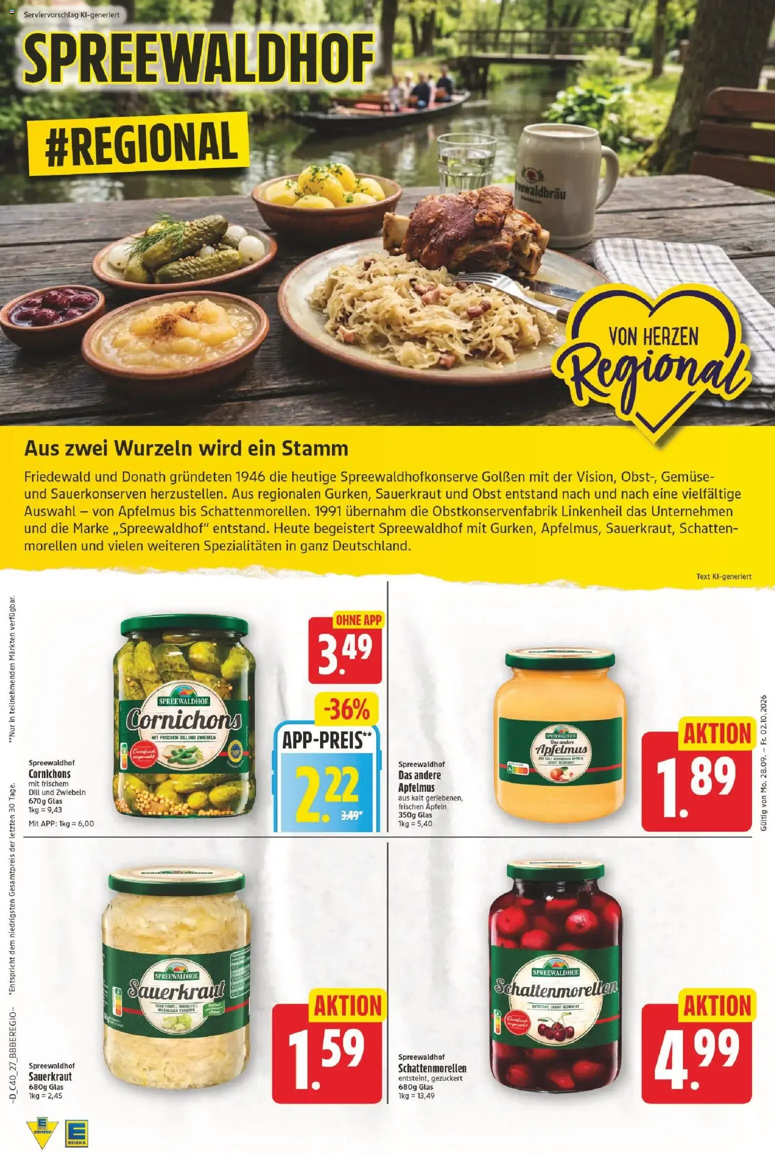 EDEKA Center - 20% Rabatt auf EDEKA Bio Milch-, Joghurt- und Quarkartikel von 28. September bis 2. Oktober 2026 - Prospekt seite 27