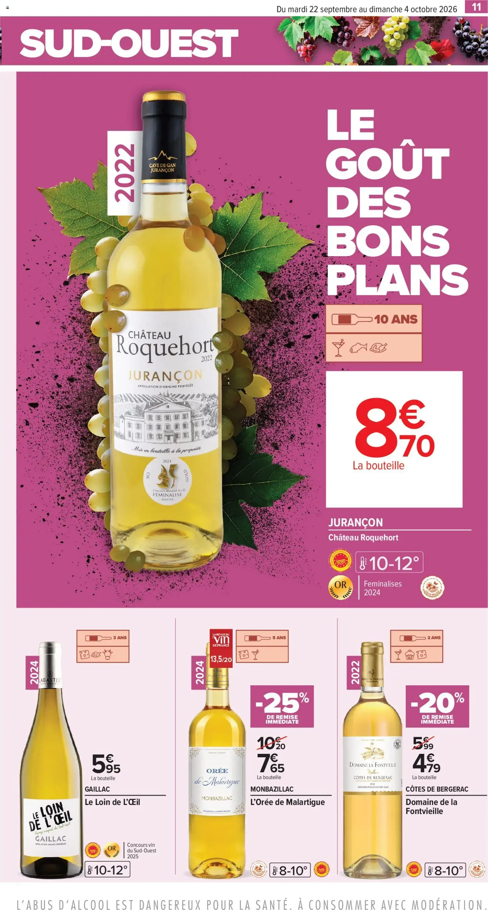 Carrefour contact Foire aux Vins: Le goût des bons plans du 22 septembre au 4 octobre 2026 - Catalogue page 11
