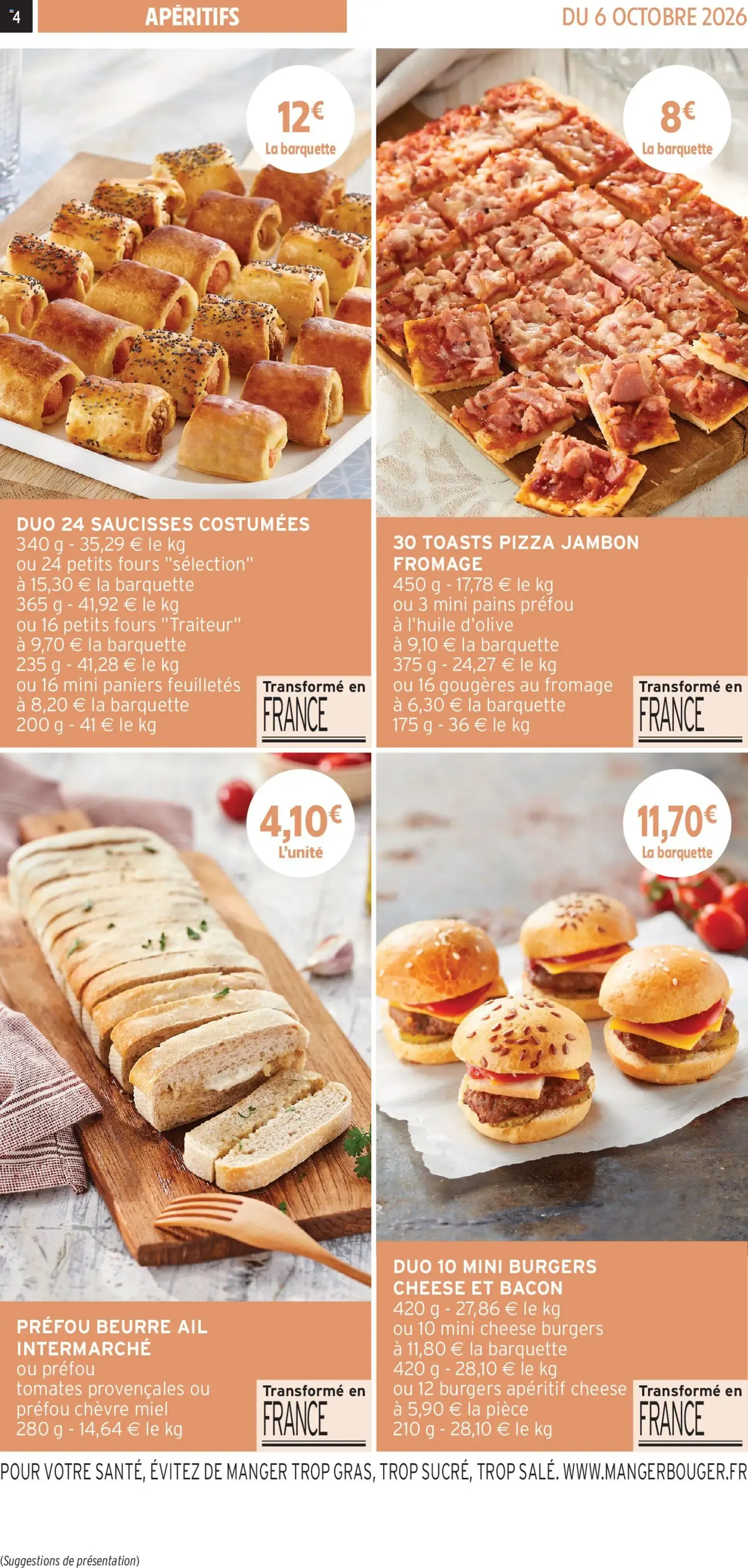 Intermarché - Les menus traiteur automne/hiver à partir du 06/10/2026 - promo en ligne du 6 octobre au 28 mars 2027 - Catalogue page 4