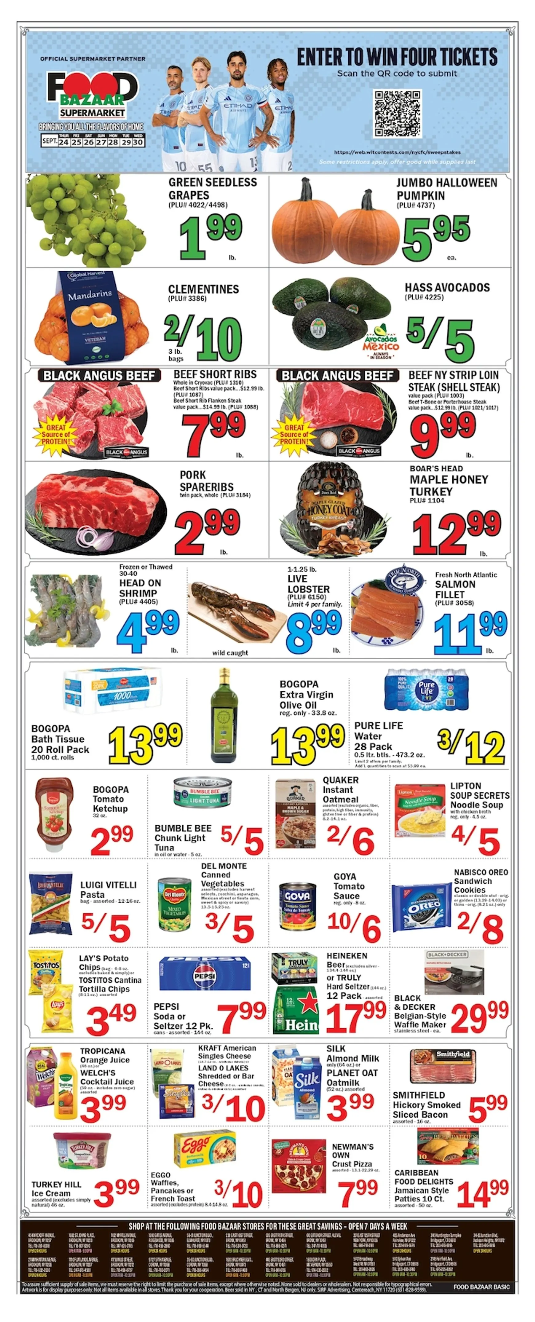 Weekly ad Food Bazaar Supermarket Flyer from September 24 to September 30 2026 - Page 1