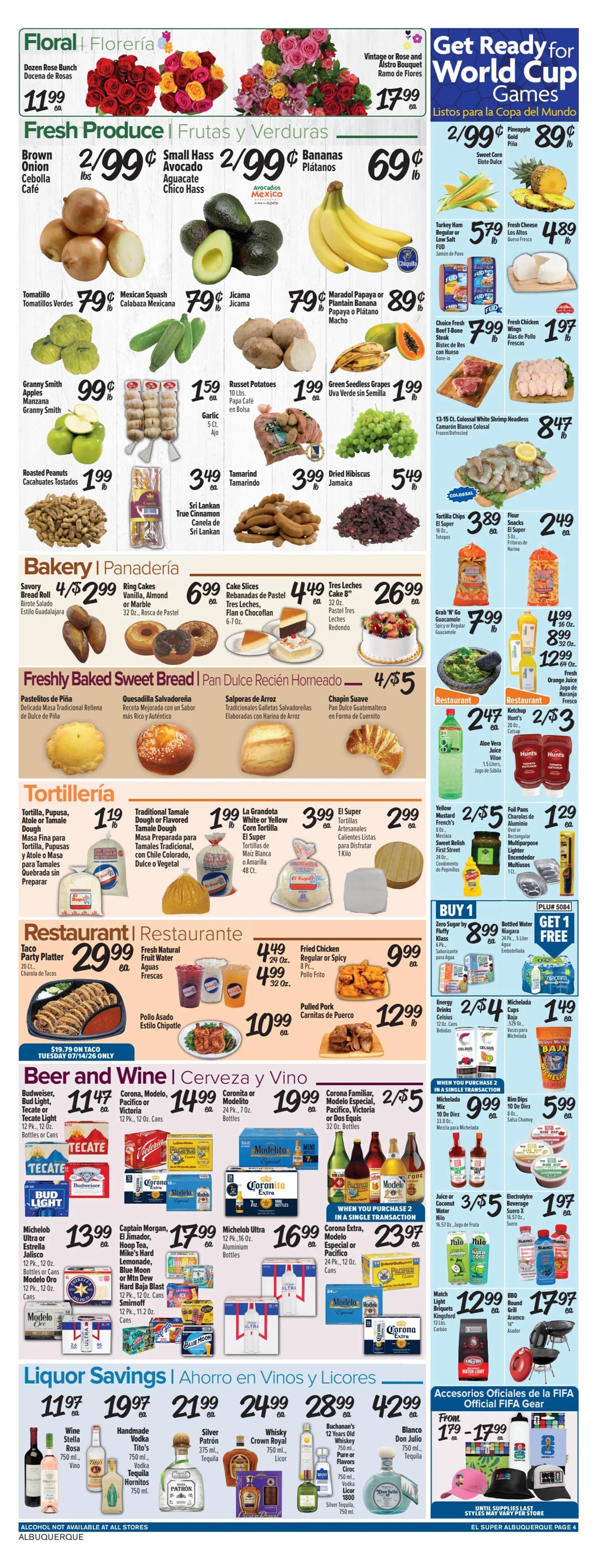 Weekly promotion El Super ¡GOLEADA DE AHORROS! SAVINGS TAKE THE WIN! spanning from July 8 to July 14 2026 - Page 4 for Catalogue 365