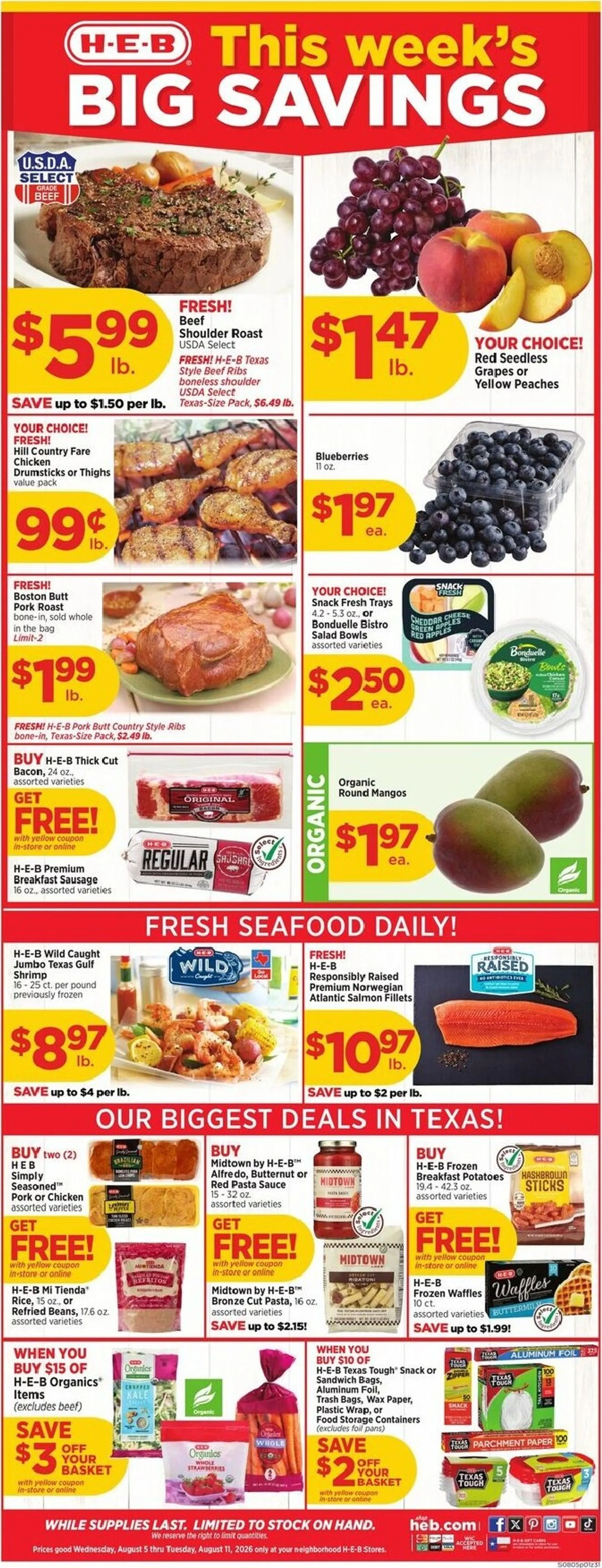 H-E-B This week's BIG SAVINGS