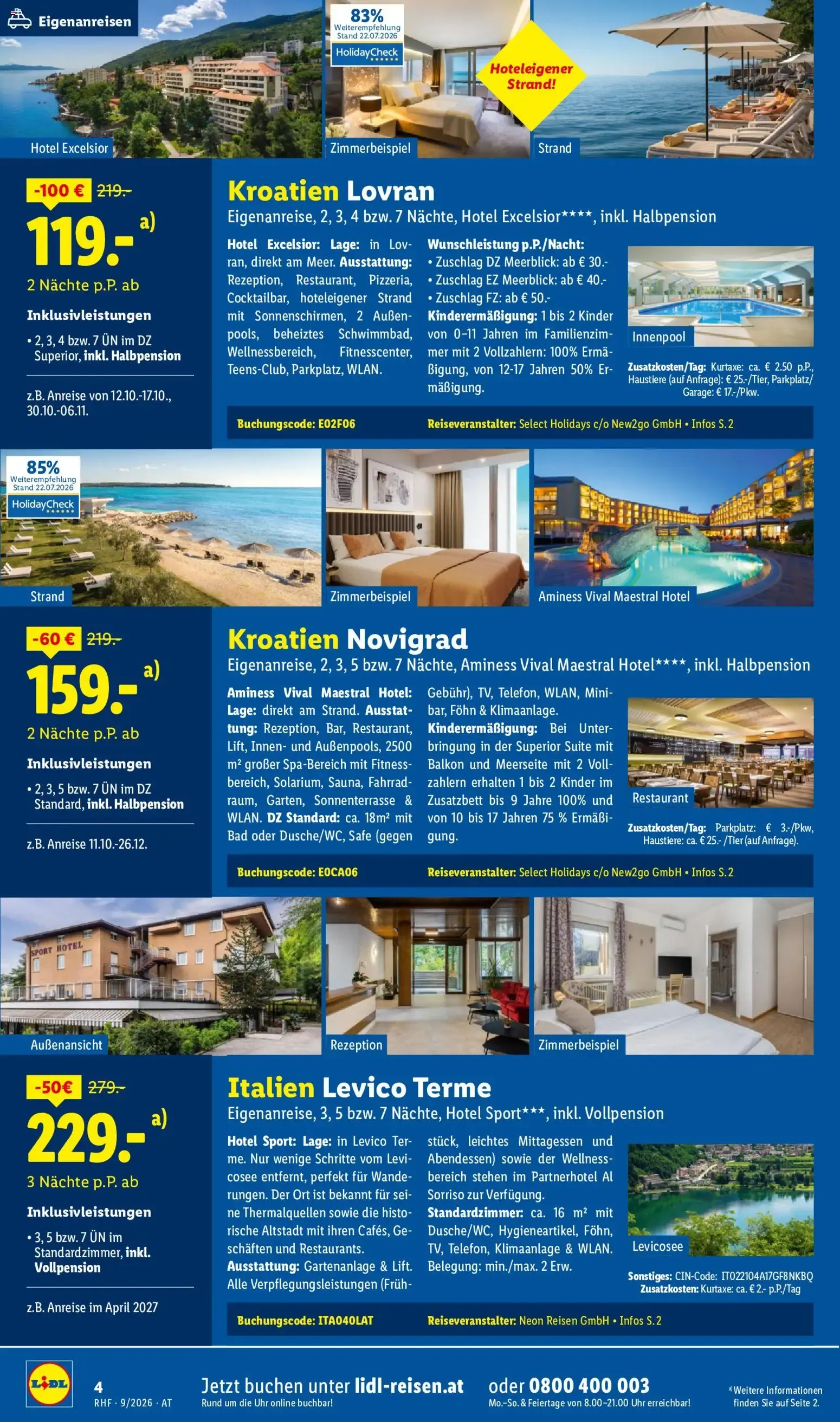 Lidl September Reise - Highlights ab 31.08.2026 - Angebote ab donnerstag von 31. August bis 30. September 2026 - Flugblätt seite  4