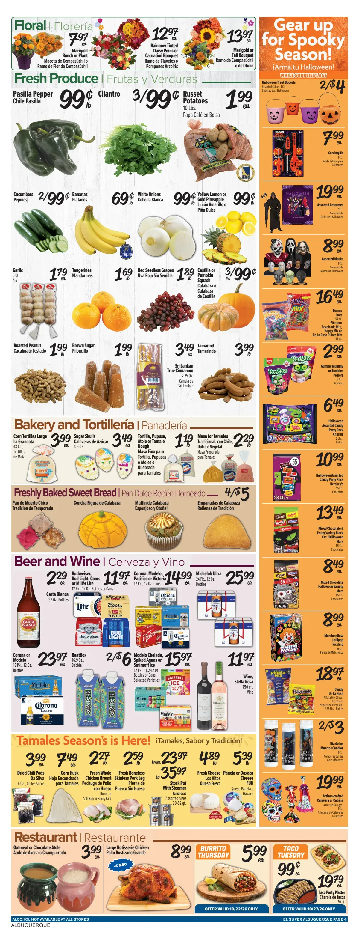 Weekly promotion Current El Super - Albuquerque leaflet valid from Wednesday 10/21/2026 to Tuesday 10/27/2026 spanning from October 21 to October 27 2026 - Page 4 for Catalogue 365